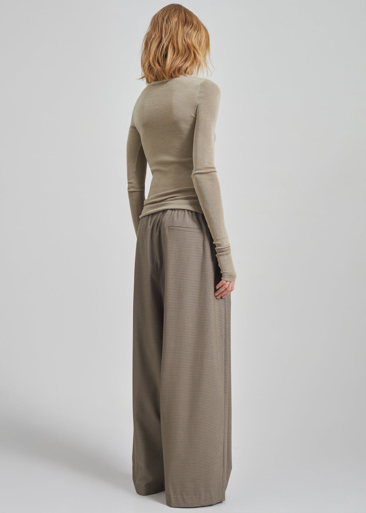 Gistel Pleated Pants - Beige Plaid - 8