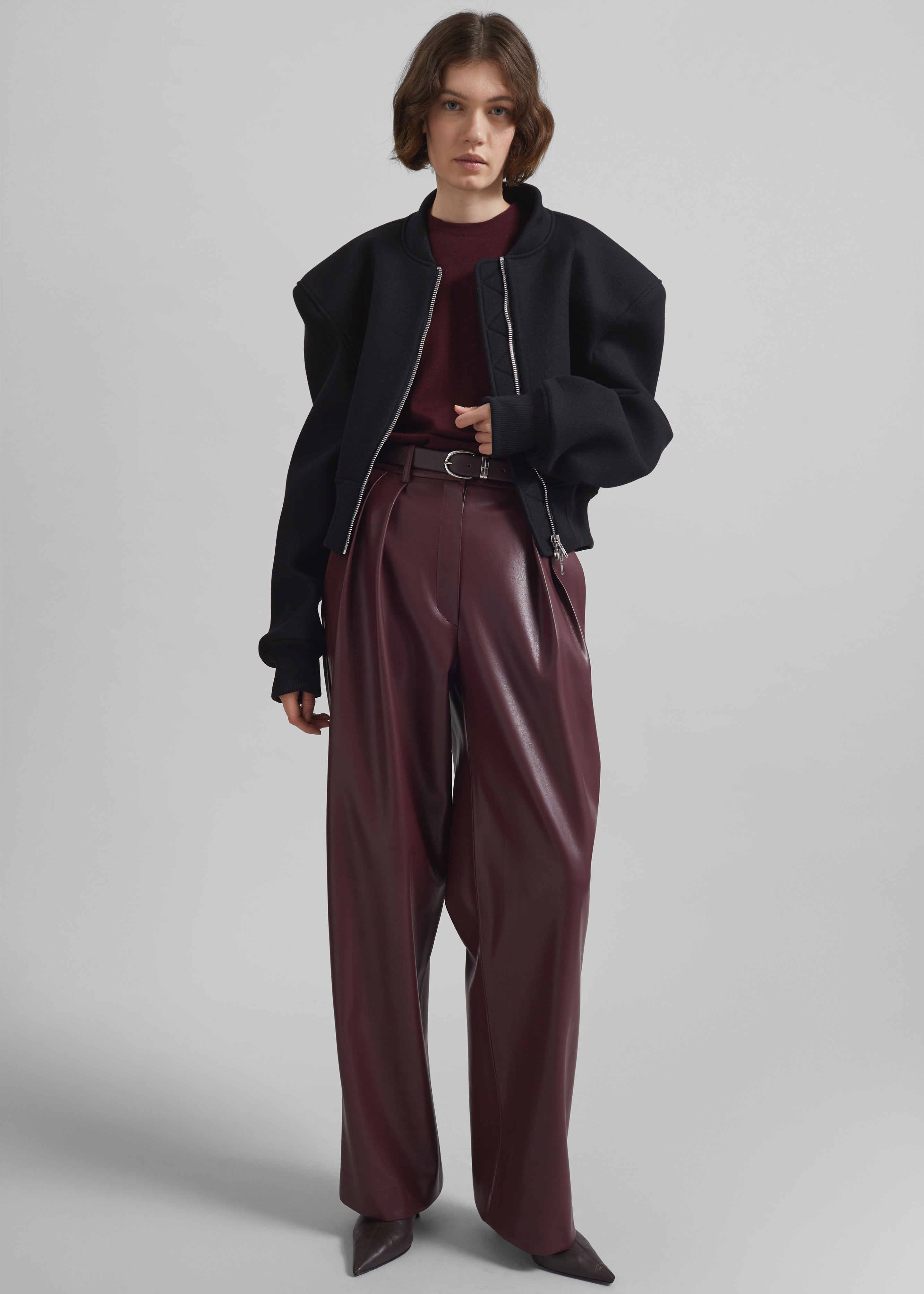 Glane Padded Wool Bomber Jacket - Black – The Frankie Shop