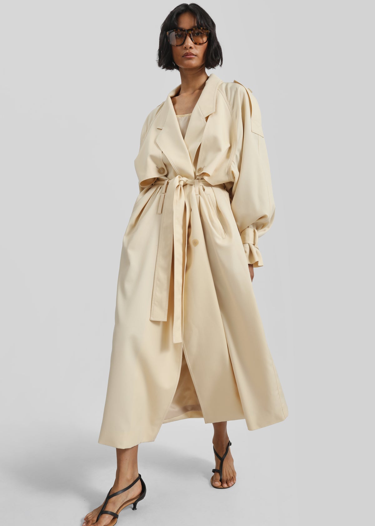Glendale Double Belt Loop Trench - Pale Yellow - 3