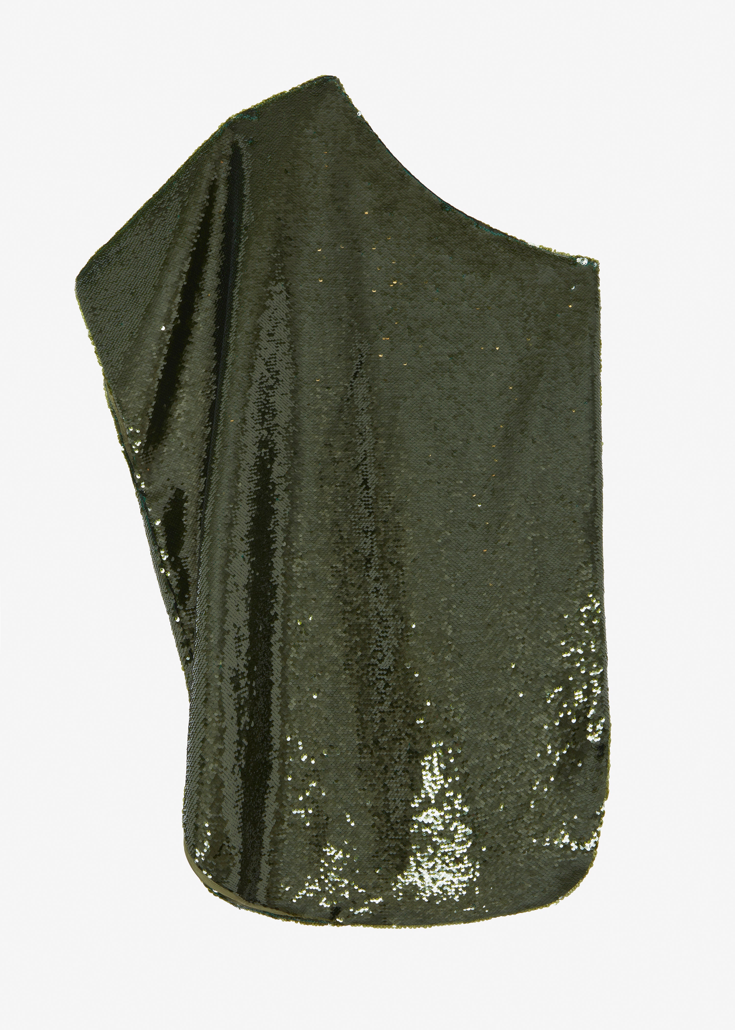 Gloria Sequins One Shoulder Dress - Olive - 7