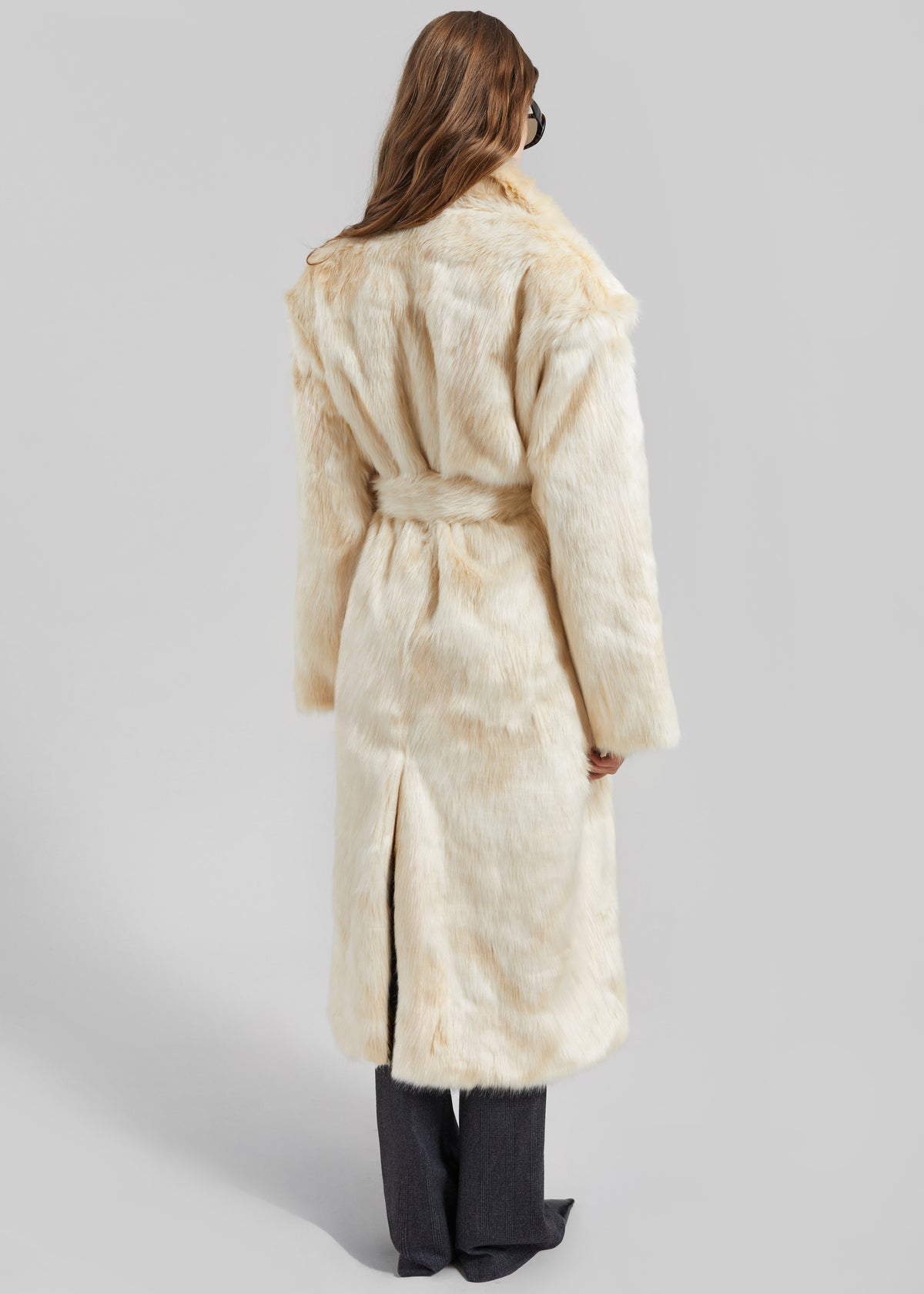 Gordona Faux Fur Coat - Cream - 7