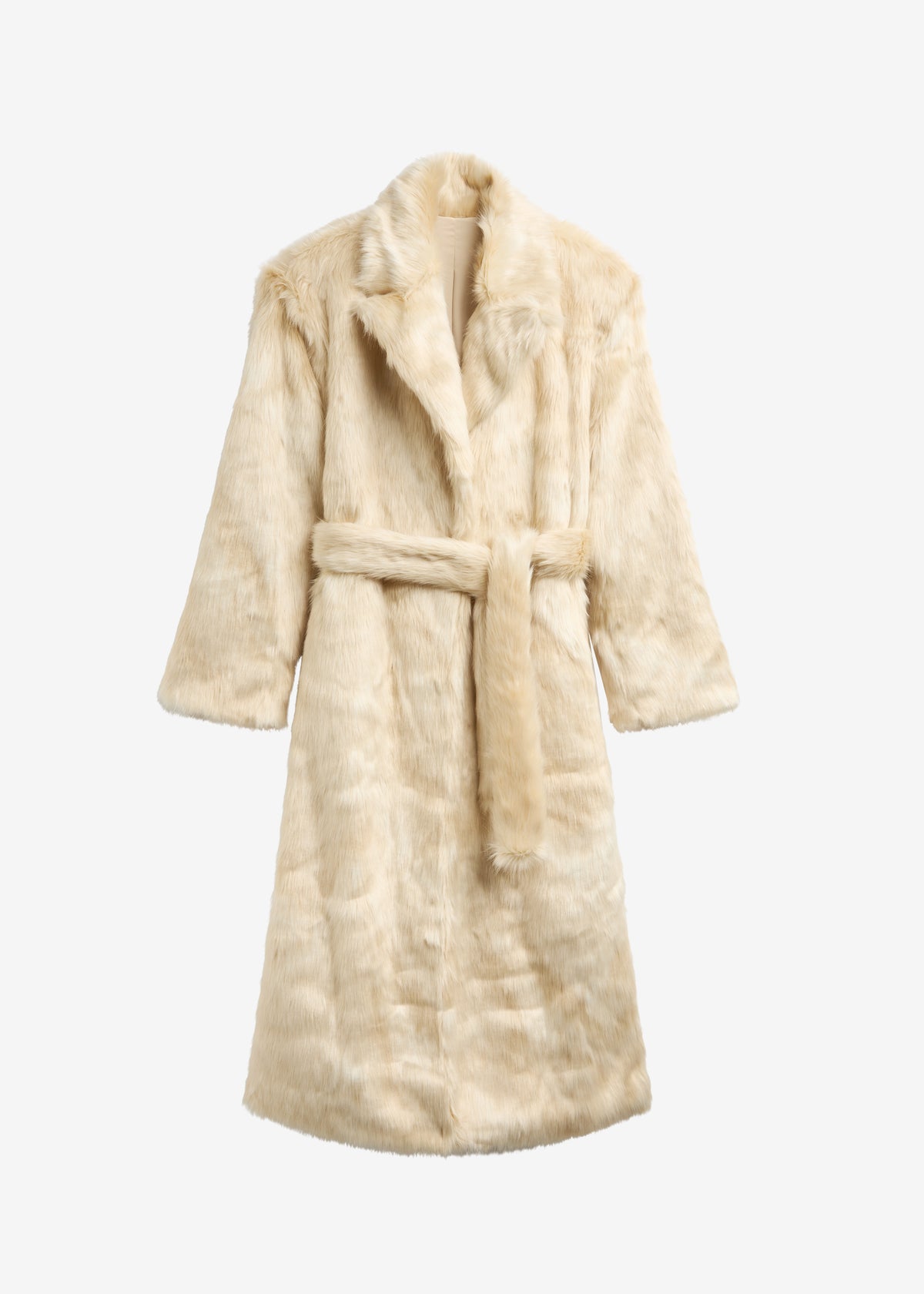Gordona Faux Fur Coat - Cream - 8