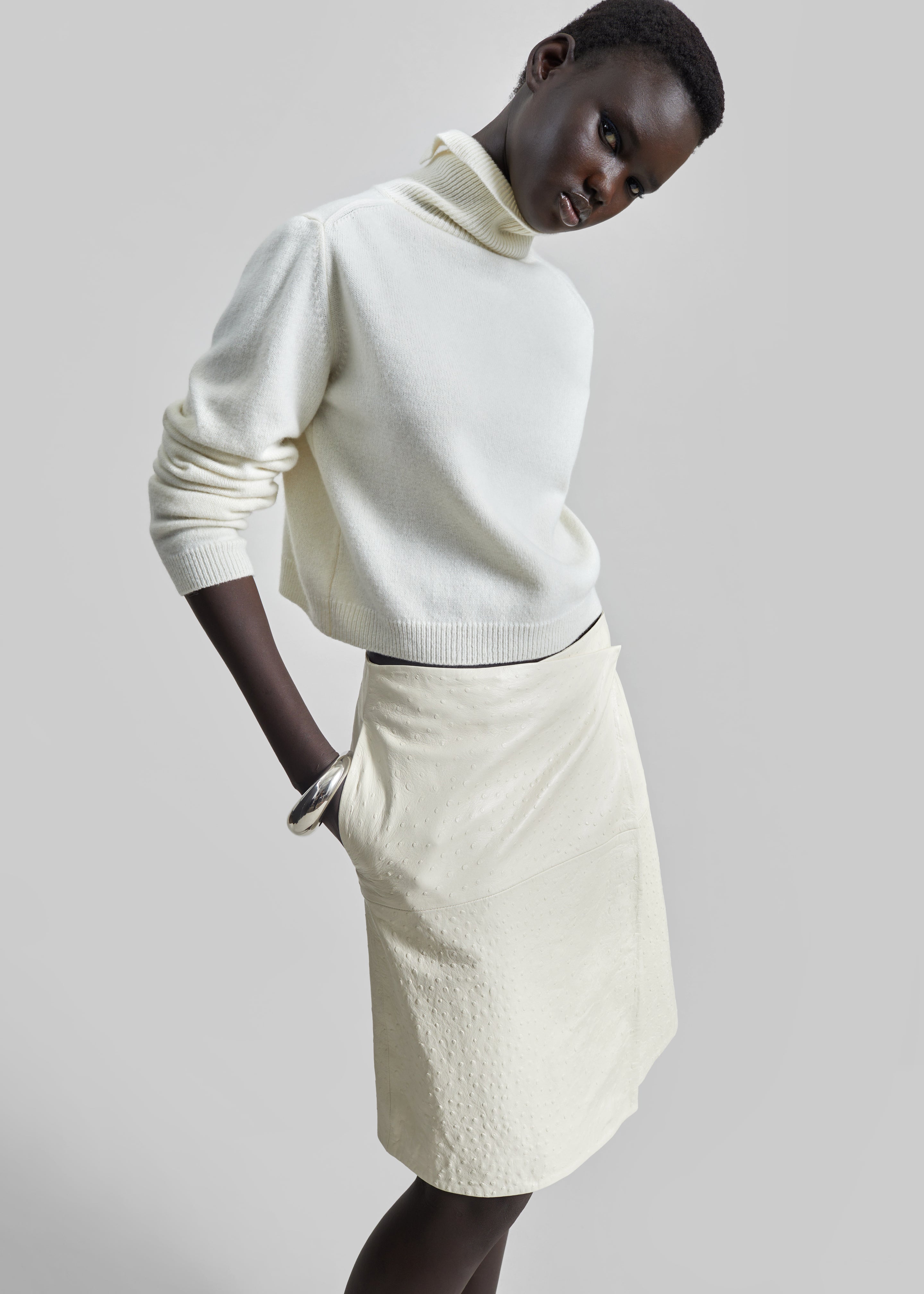 Grenaa Wool Turtleneck Sweater - Ivory – The Frankie Shop