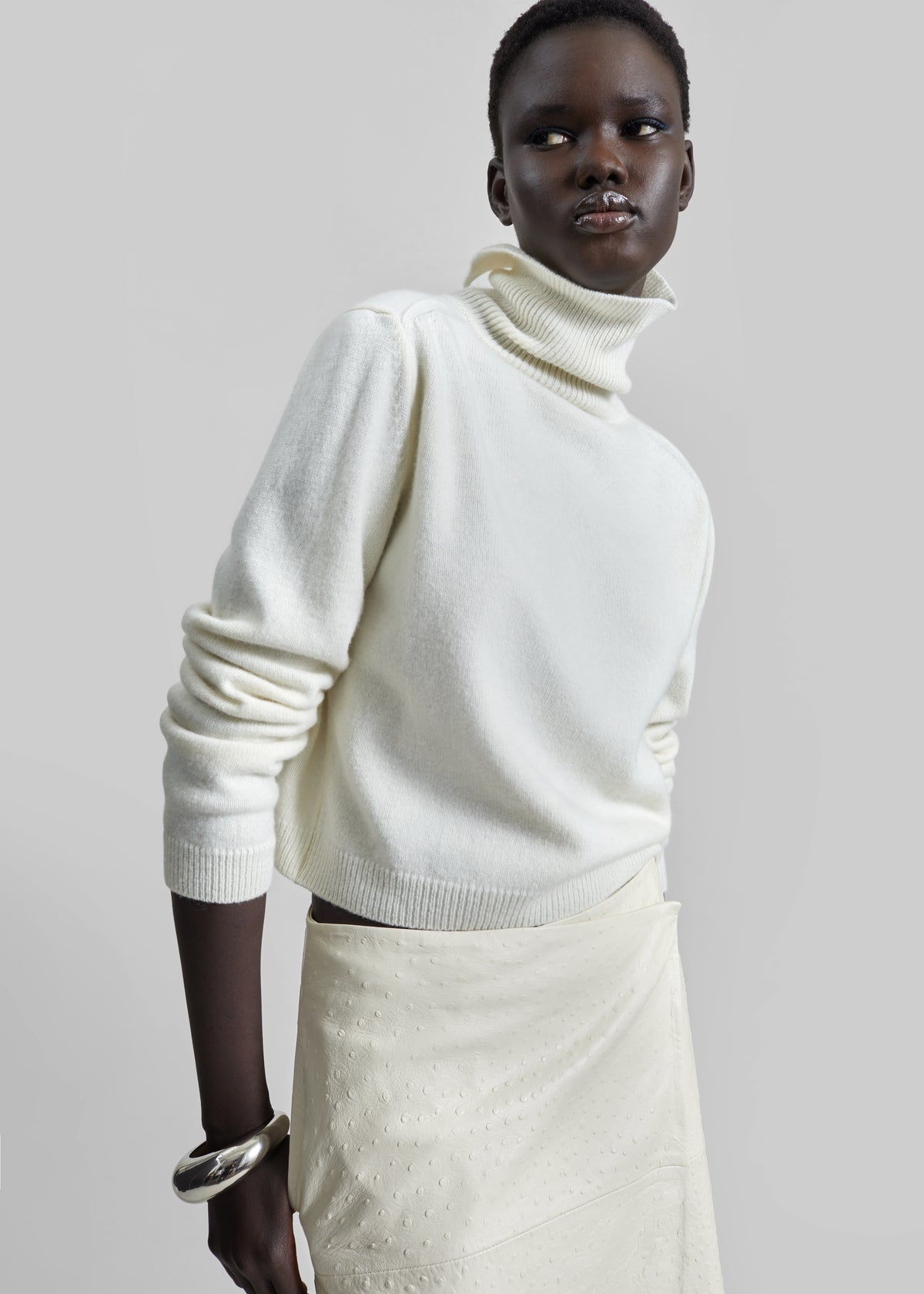 Grenaa Wool Turtleneck Sweater - Ivory - 1