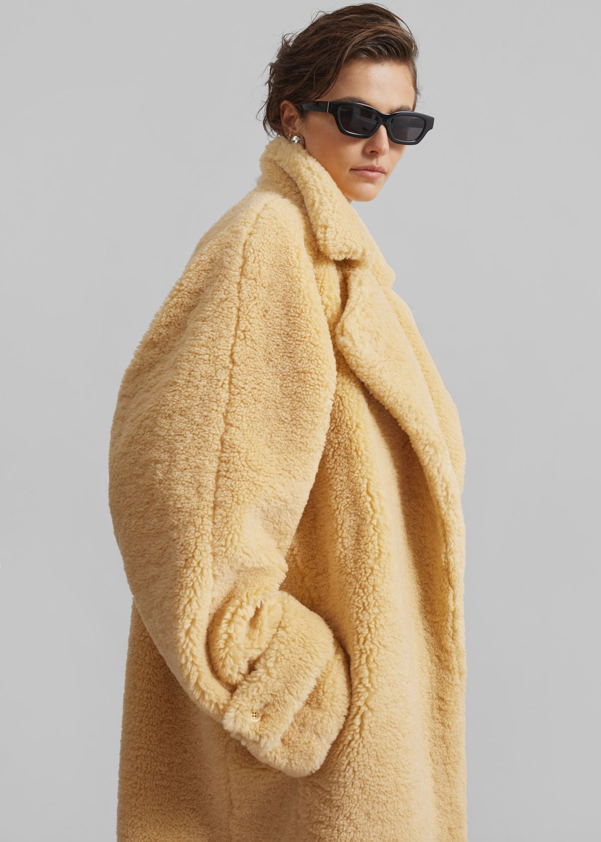 Gresham Faux Shearling Robe Coat Yellow – The Frankie Shop
