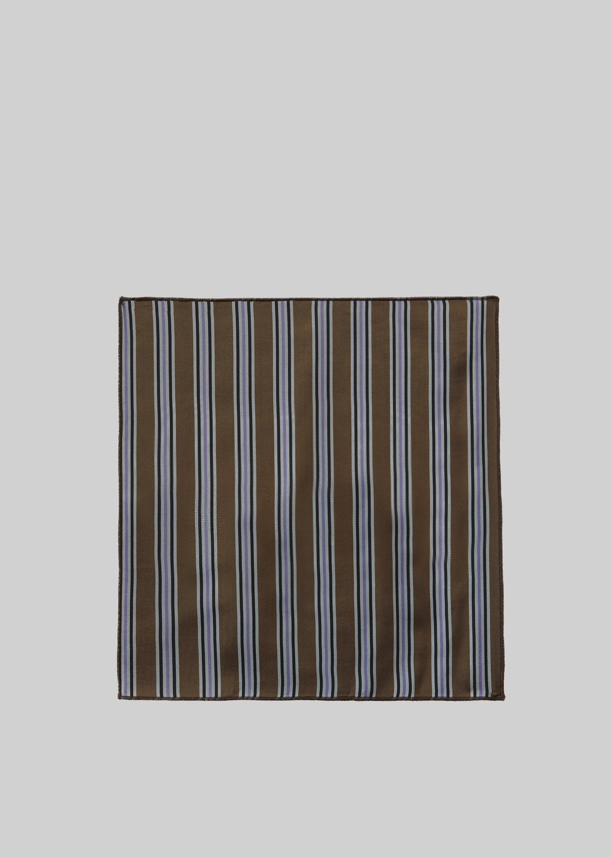 Grete Pocket Square - Brown Multi Stripe
