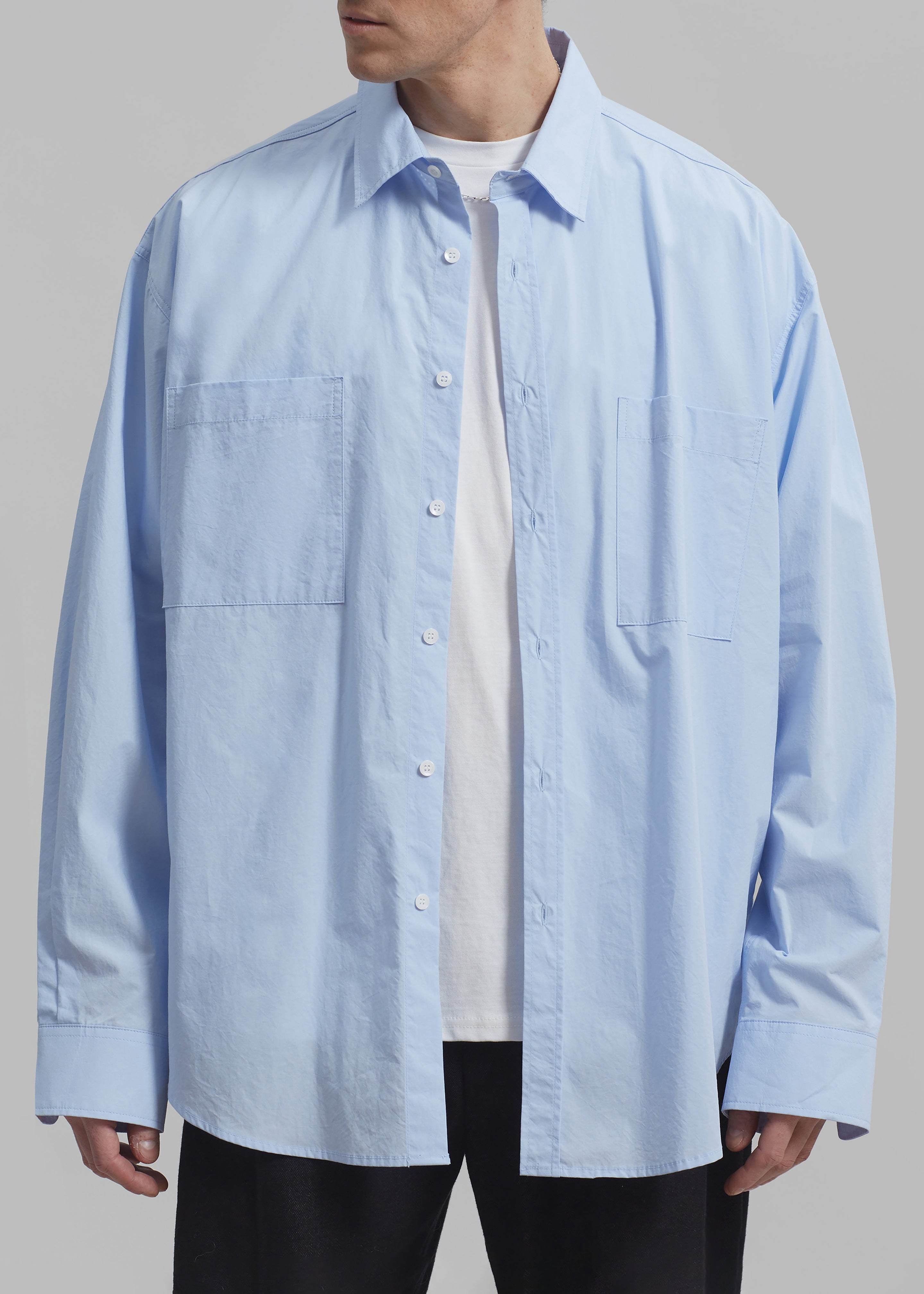 Gus Oversized Shirt - Sky - 1