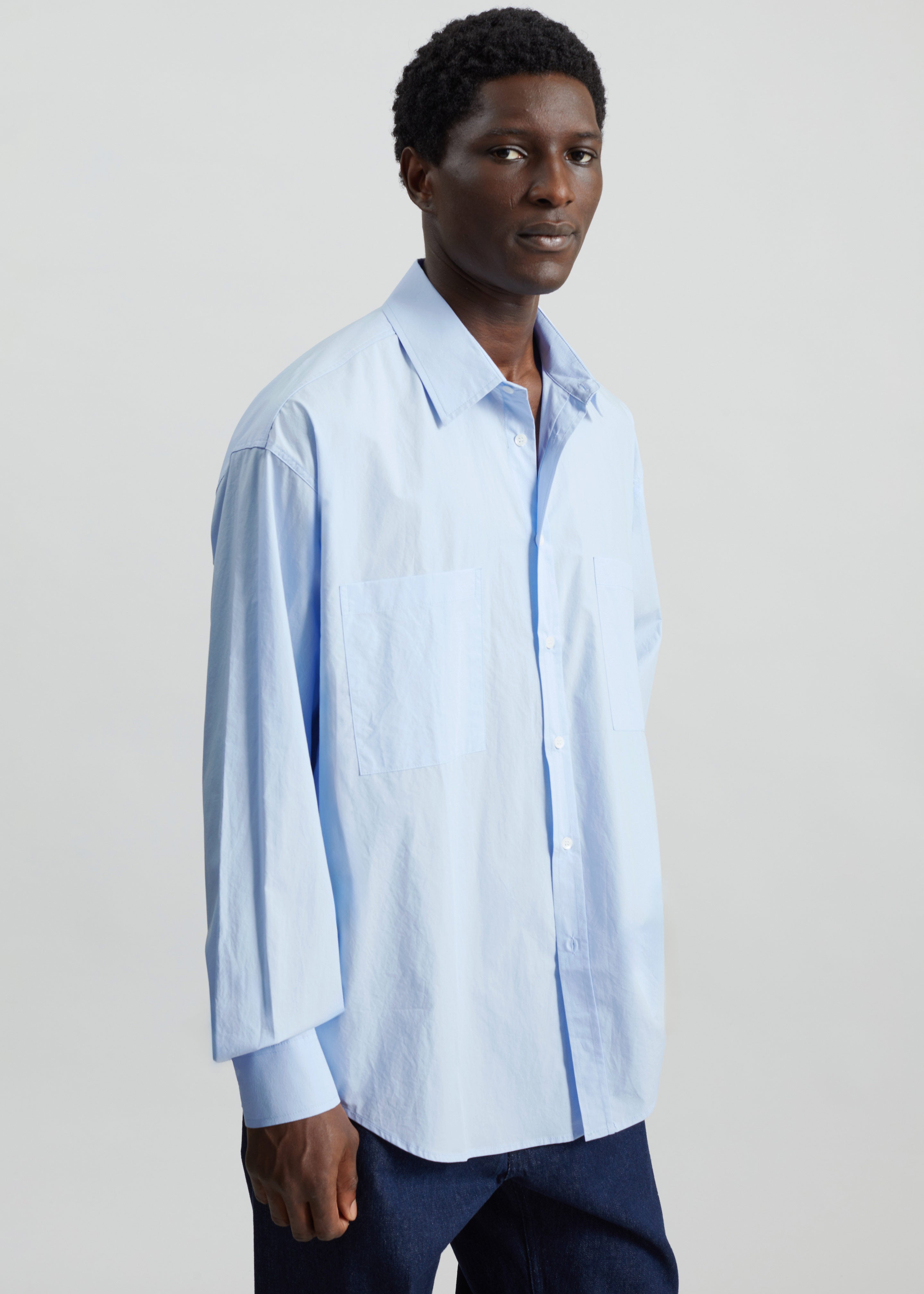 Gus Oversized Shirt - Sky - 5