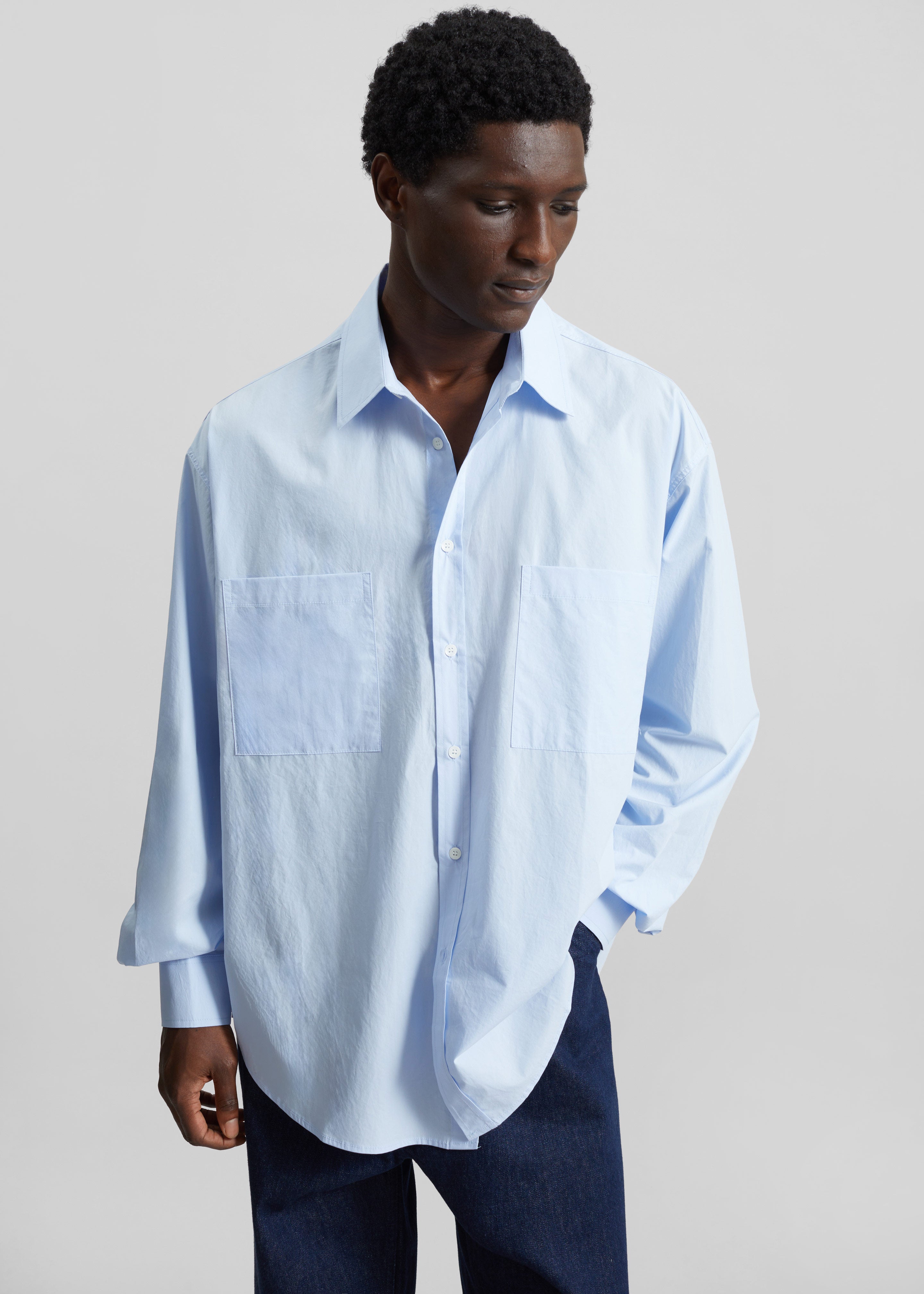 Gus Oversized Shirt - Sky - 6