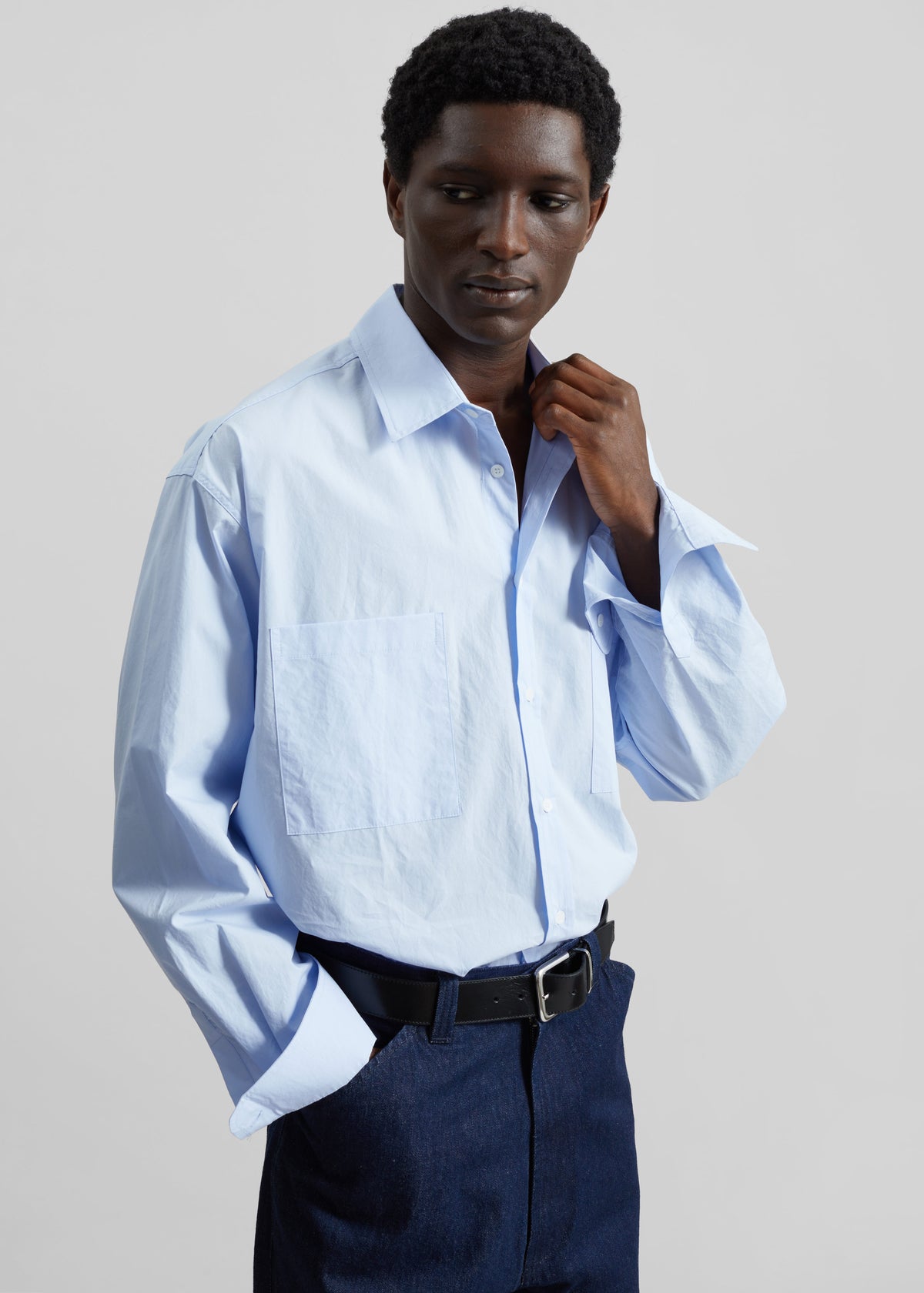 Gus Oversized Shirt - Sky - 8