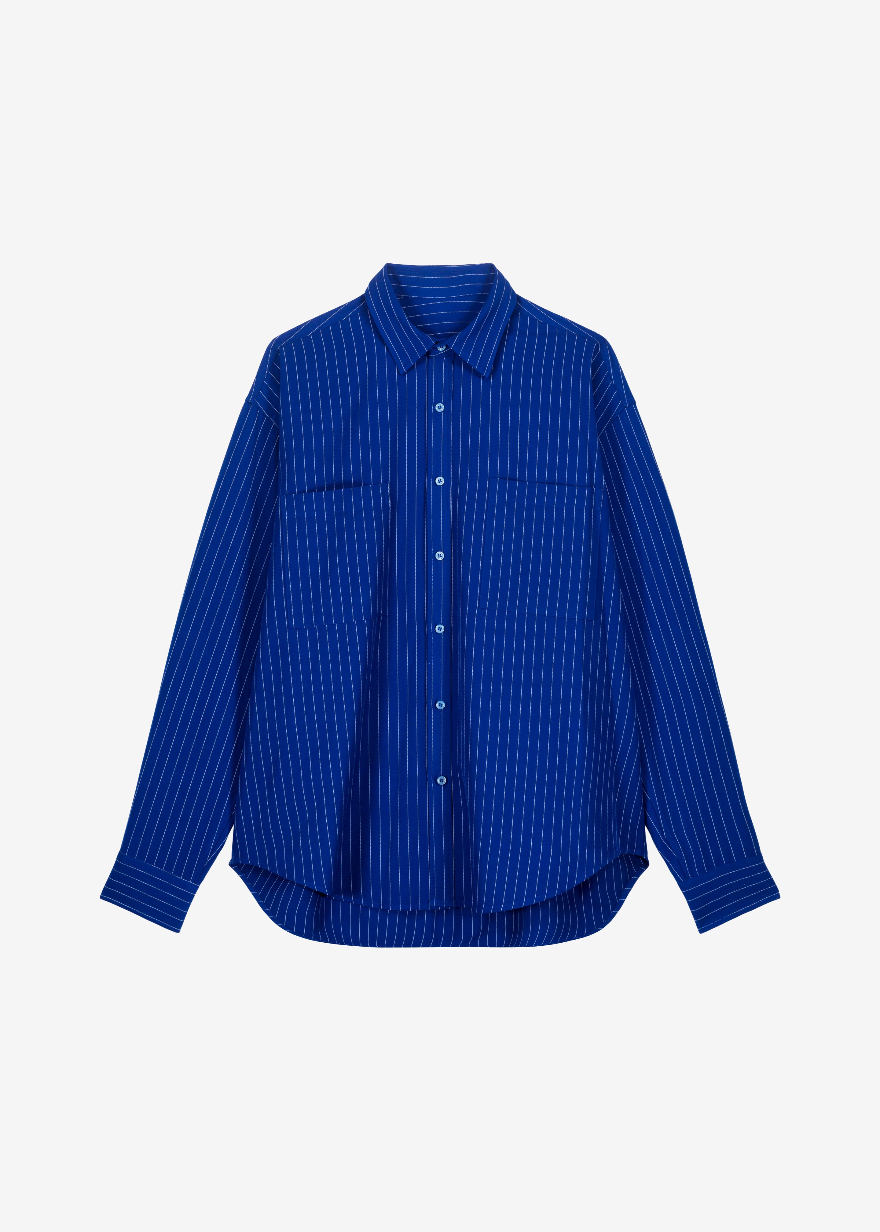 Gus Oversized Fluid Stripe Shirt - Deep Blue - 6
