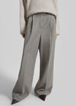 Haflso Pleated Wide Trousers - Beige Melange