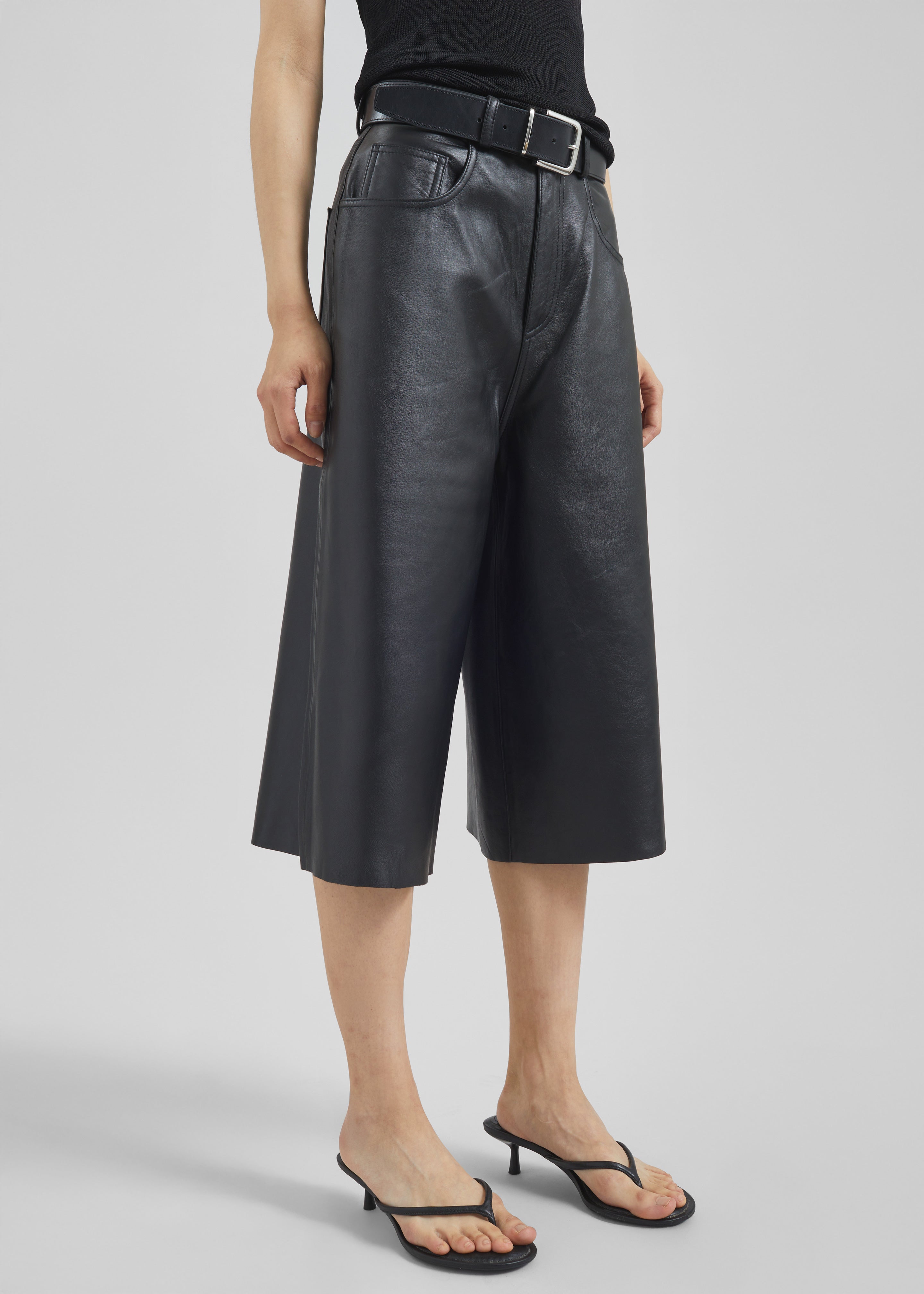 Haikure Belle Leather Shorts - Black - 3