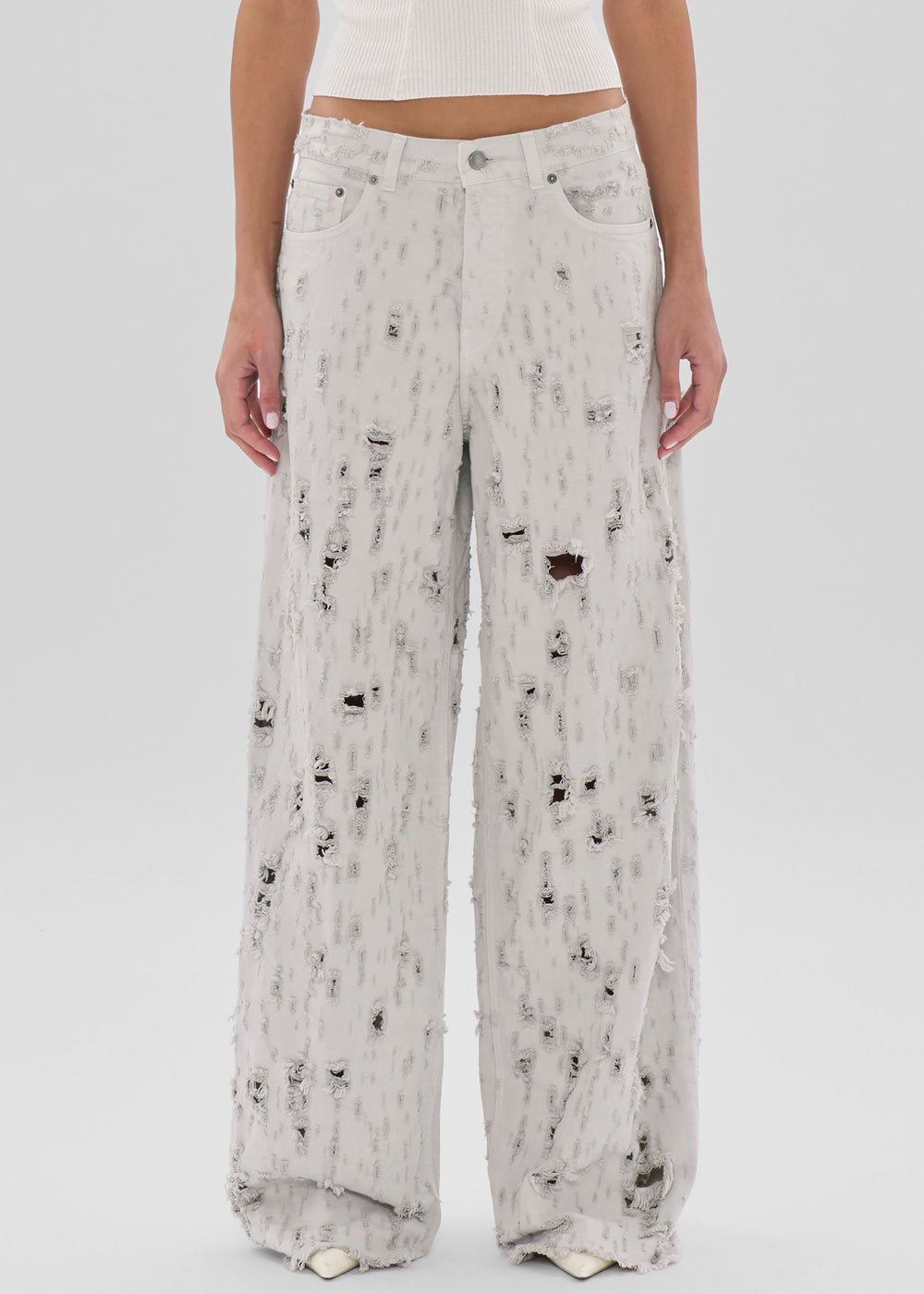 Haikure Bethany Bull Destroy Jeans - Wind Grey