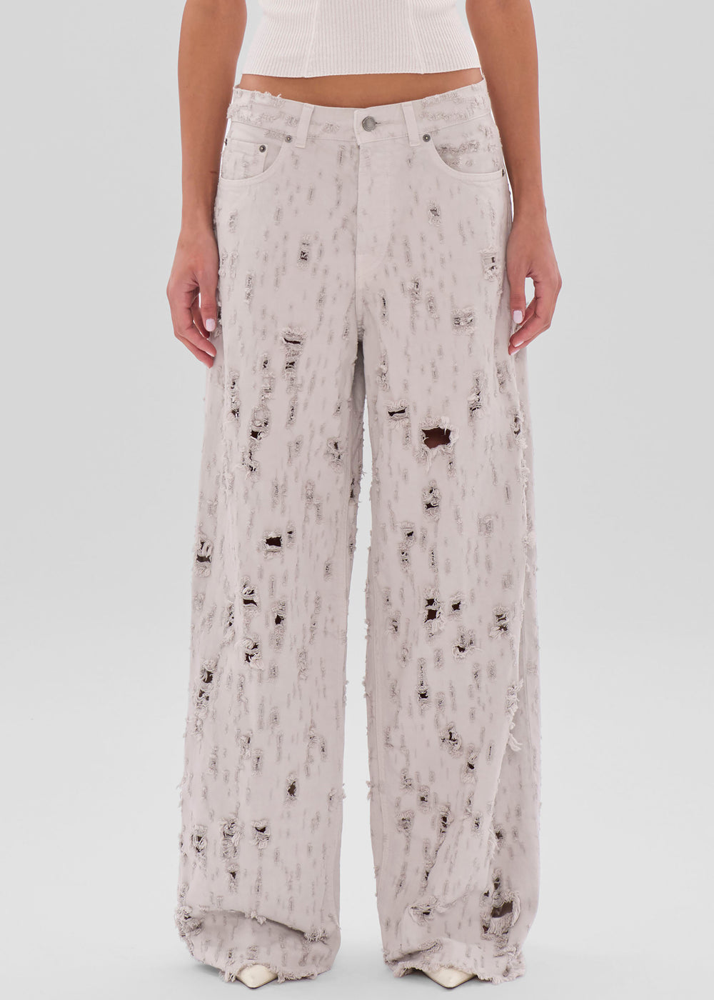 Haikure Bethany Bull Destroy Jeans - Wind Grey