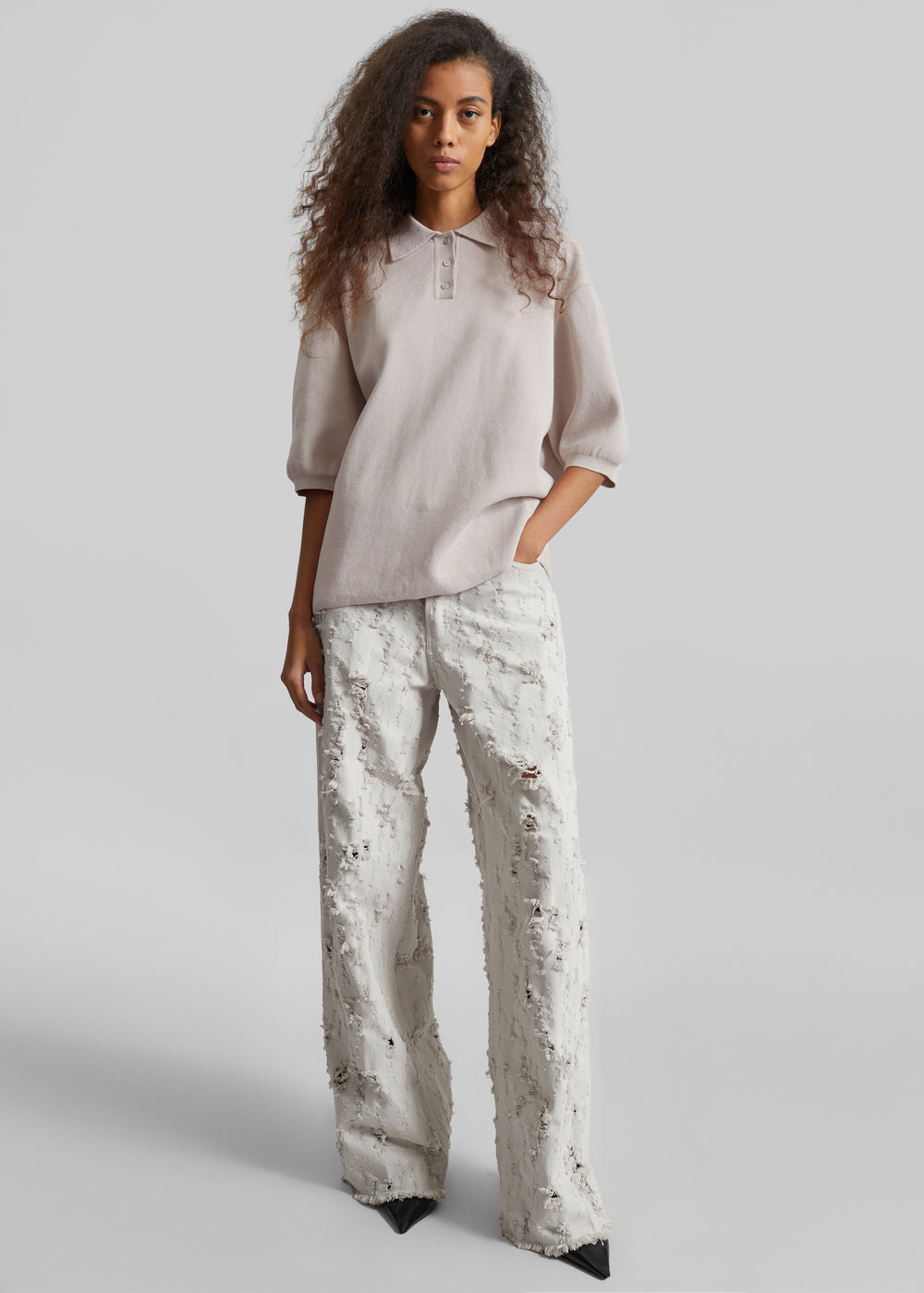 Haikure Bethany Bull Destroy Jeans - Wind Grey