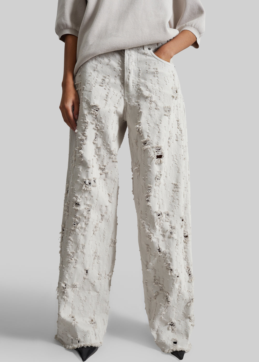 Haikure Bethany Bull Destroy Jeans - Wind Grey - 1