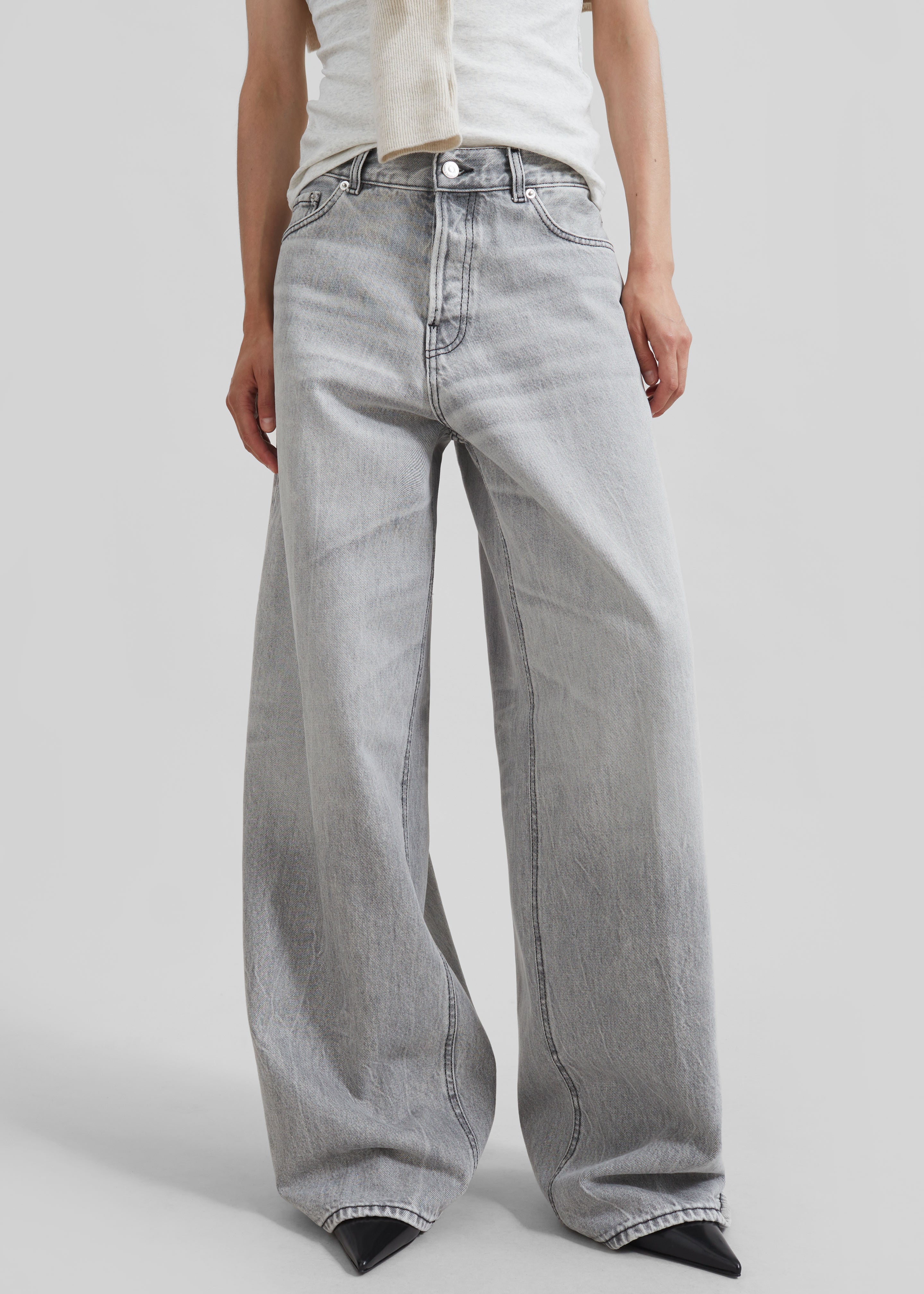 Haikure Bethany Wide Leg Jeans - Fog Grey - 7