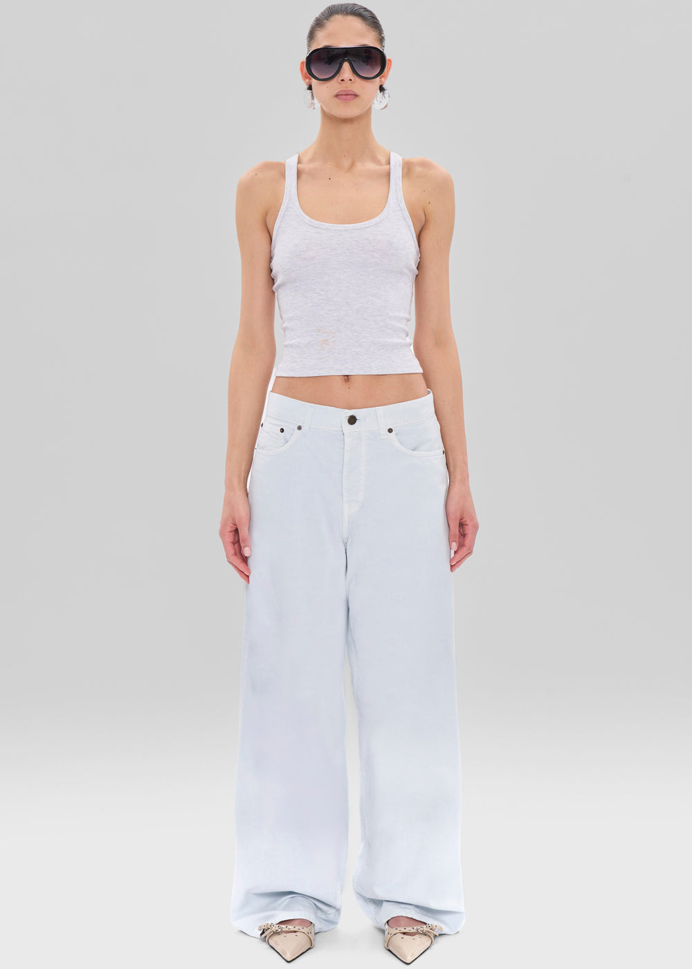 Haikure Bethany Twill Jeans - Off White - 1