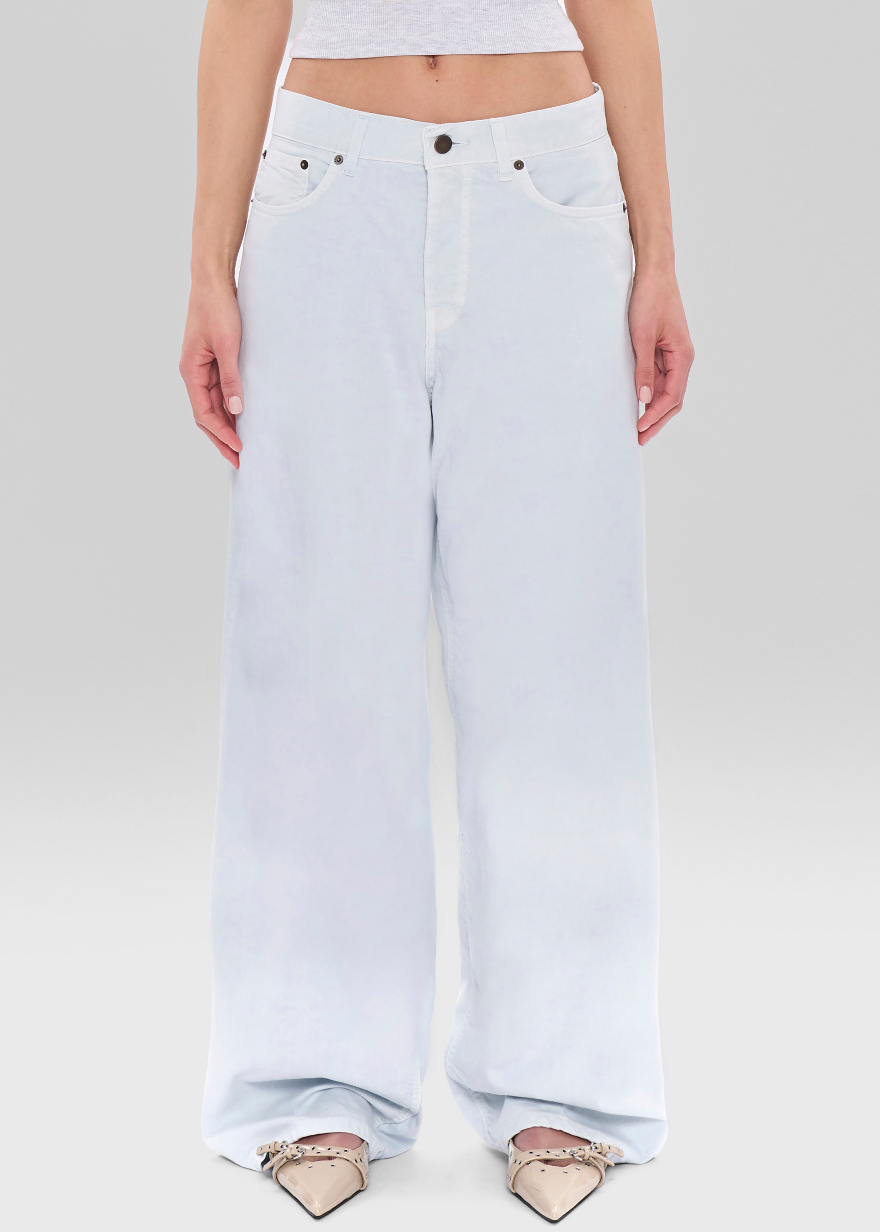 Haikure Bethany Twill Jeans - Off White - 1