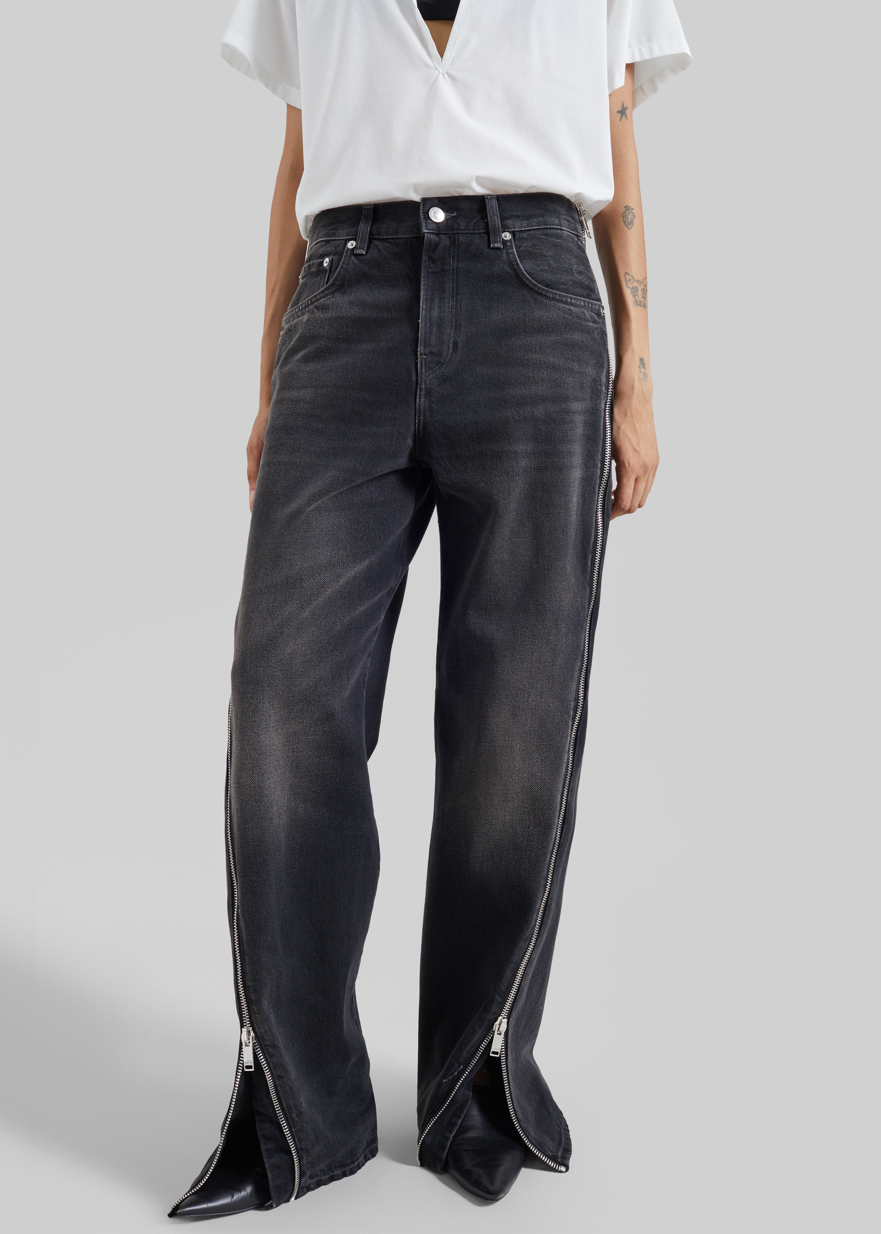Haikure Bonnie Zip Denim Pants - Vintage Black – The Frankie Shop