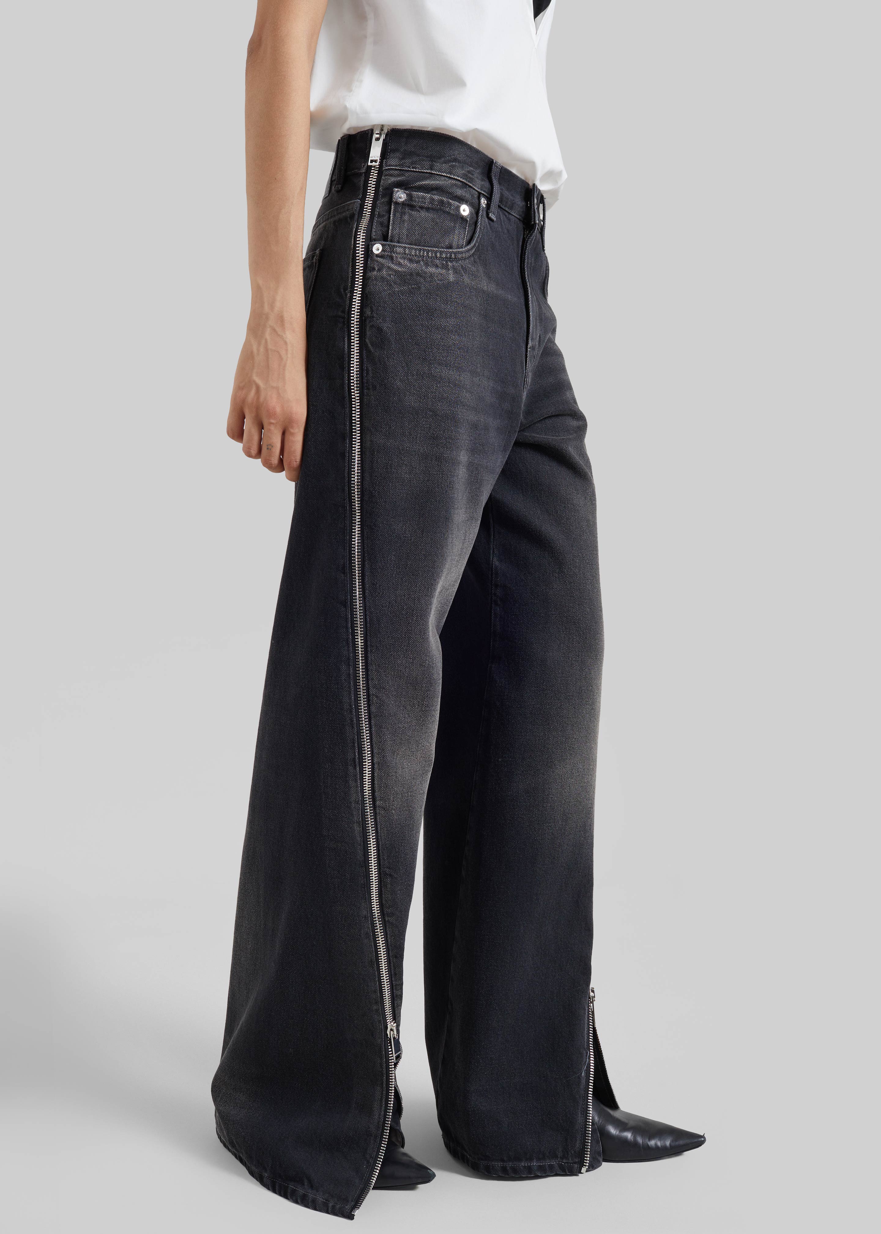 Haikure Bonnie Zip Denim Pants - Vintage Black - 6
