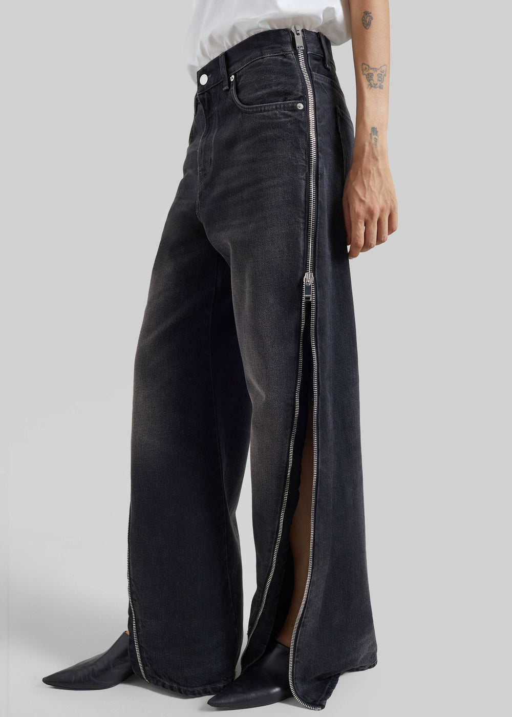 Haikure Bonnie Zip Denim Pants - Vintage Black
