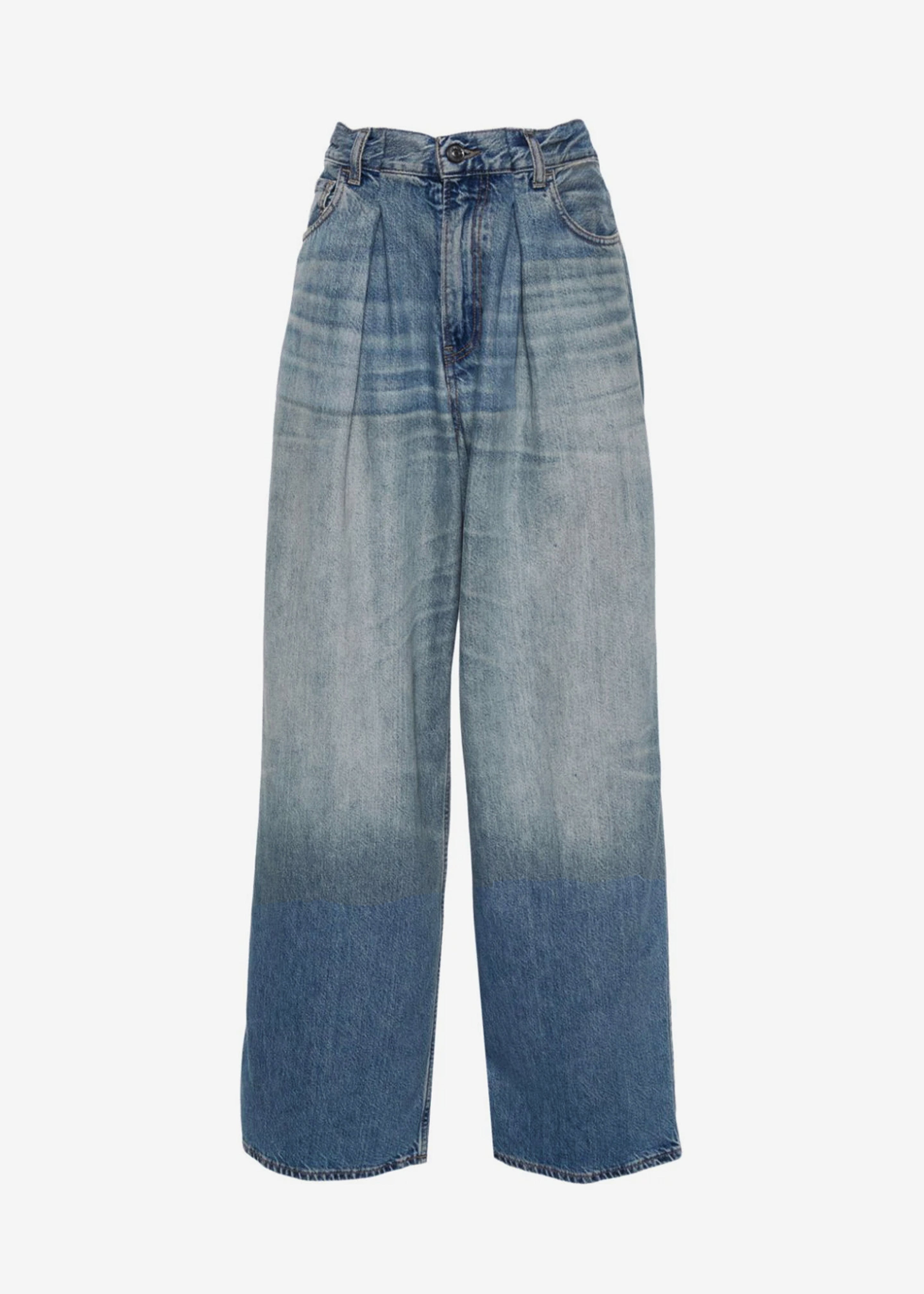 Haikure Candy Pleated Wide Leg Jeans - Blue Tencel - 10