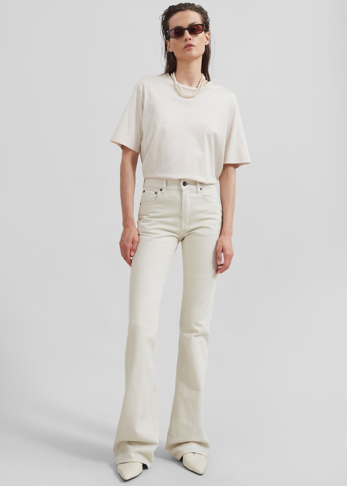 Haikure Flora Flared Jeans - Natural - 8