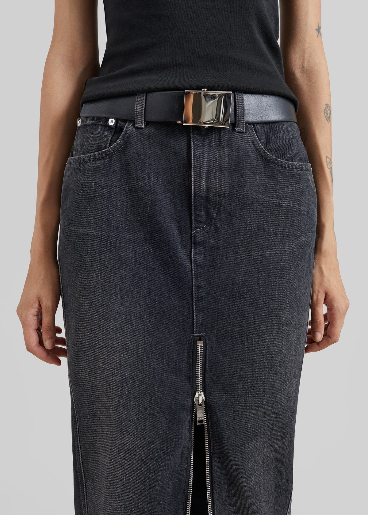 Haikure Mira Denim Skirt - Vintage Black - 4