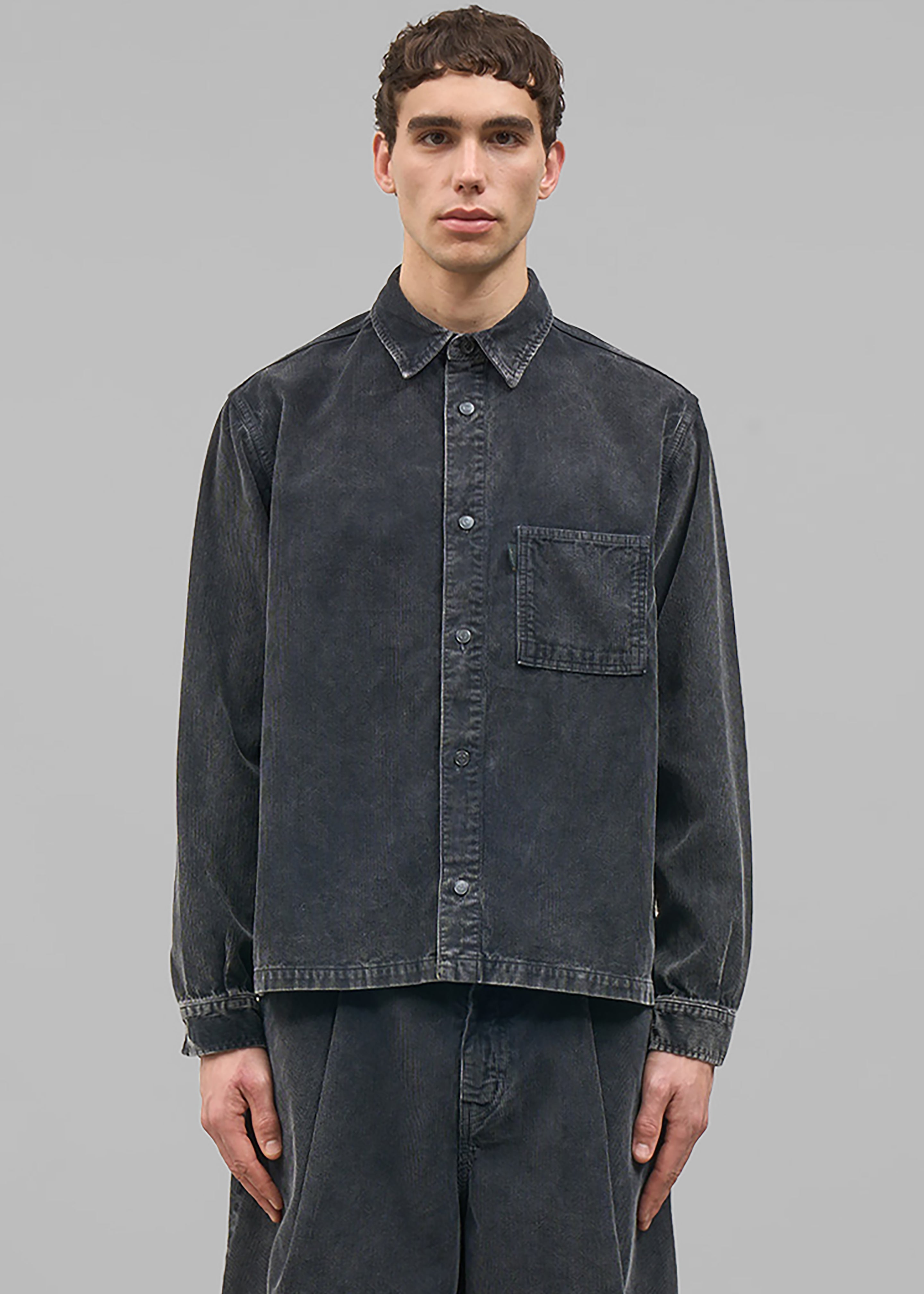 Haikure Richie BB Velvet Shirt - Black - 1