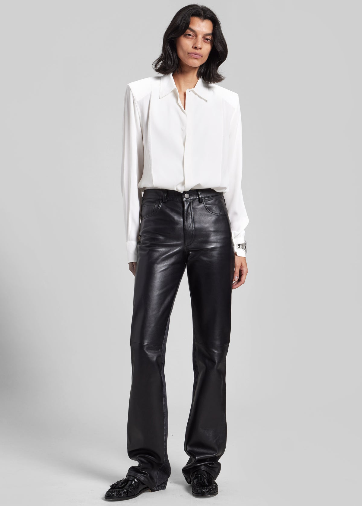 Haikure Star Jeans - Black Denim/Leather - 3