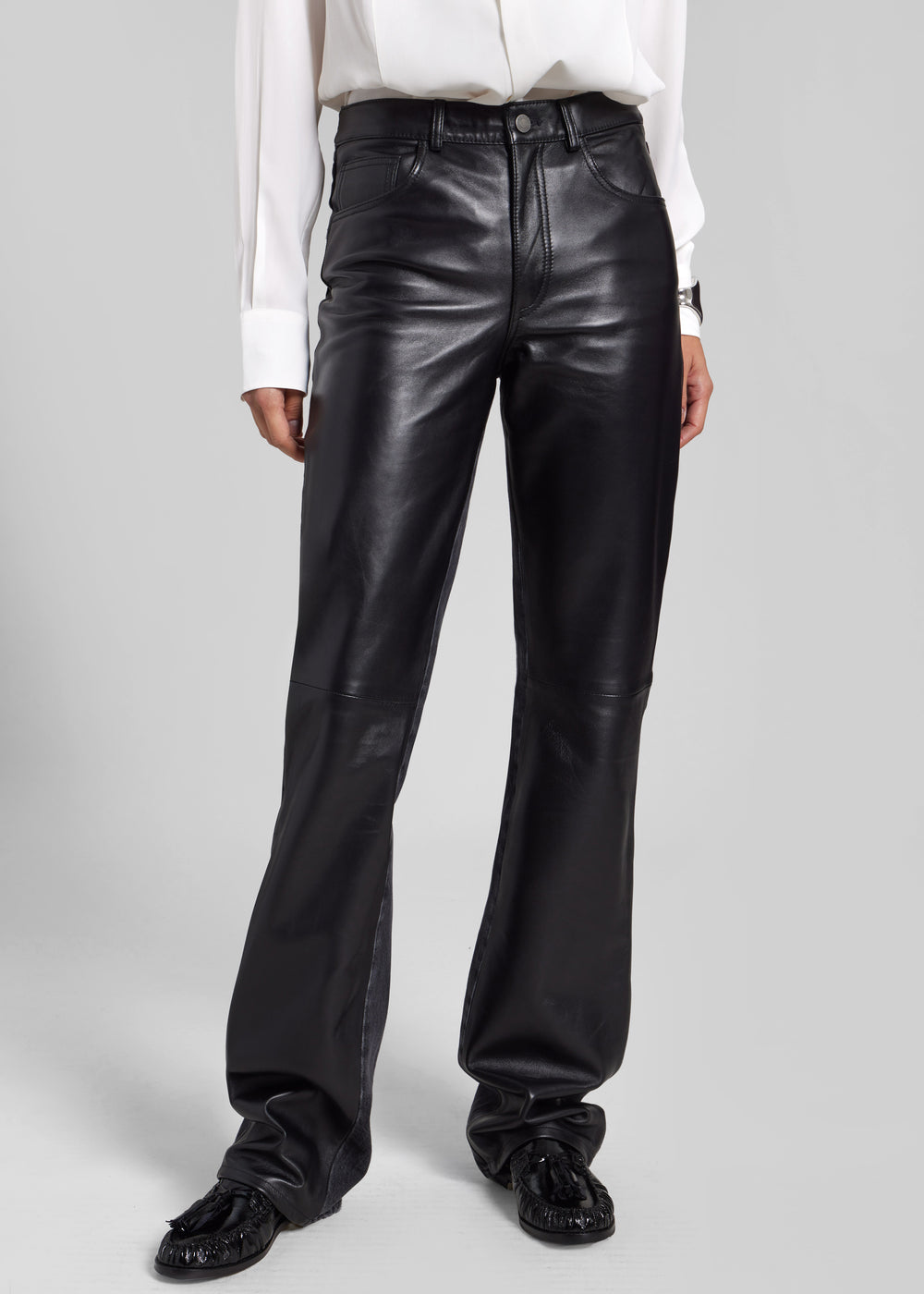 Haikure Star Jeans - Black Denim/Leather - 1