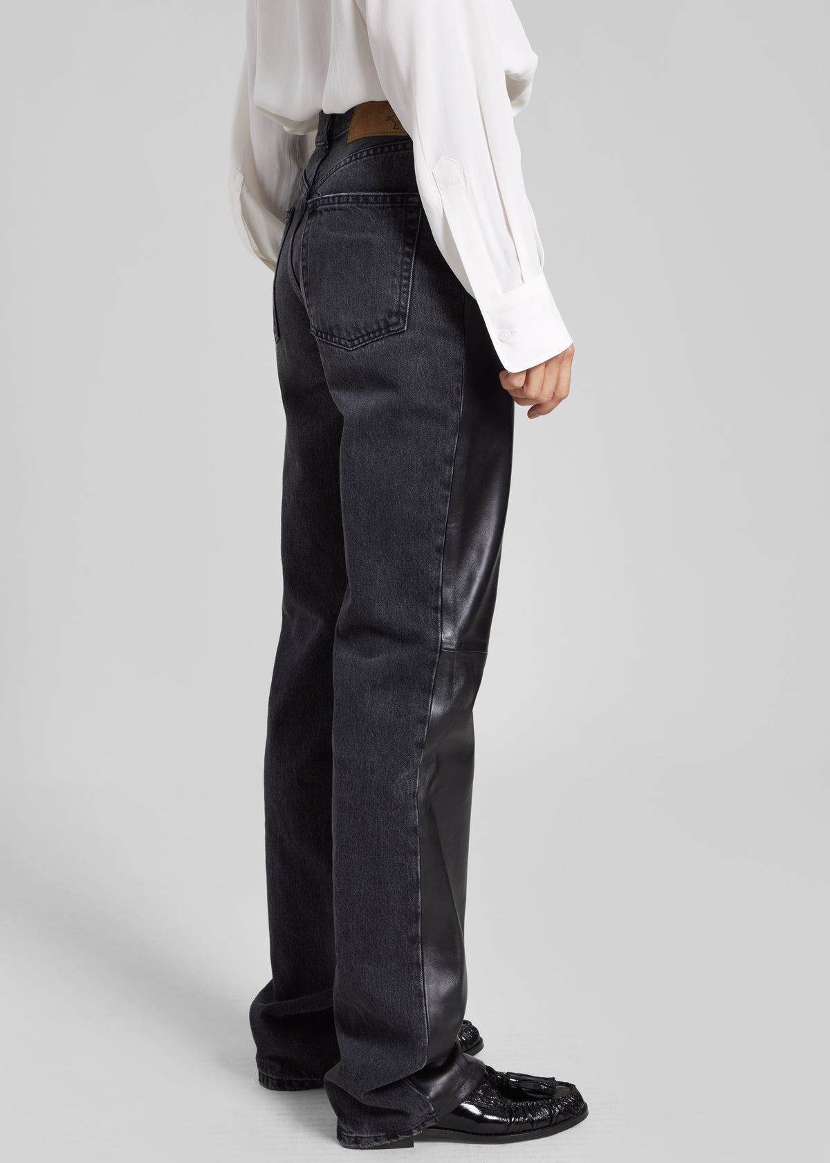 Haikure Star Jeans - Black Denim/Leather - 5