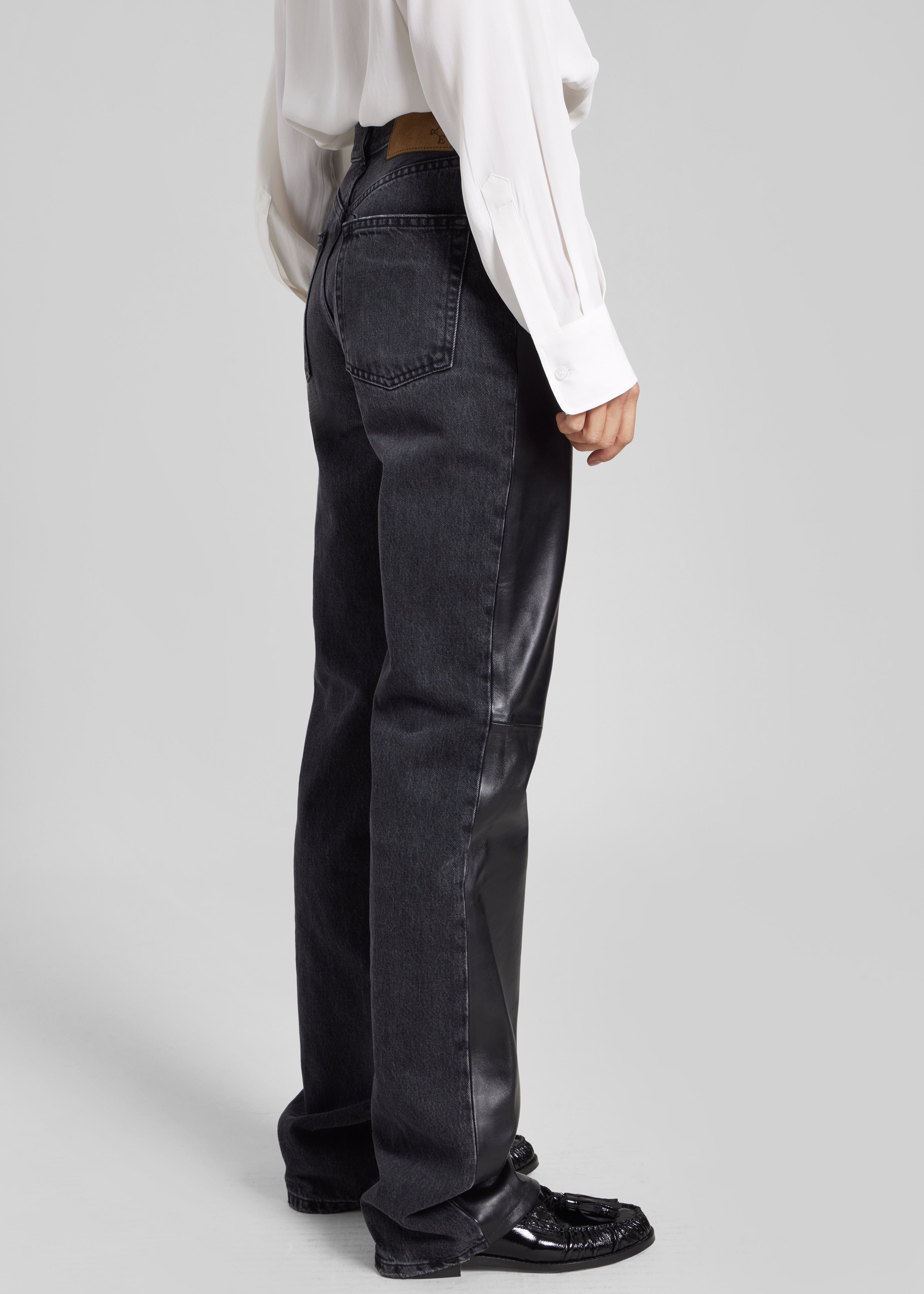 Haikure Star Jeans - Black Denim/Leather - 5