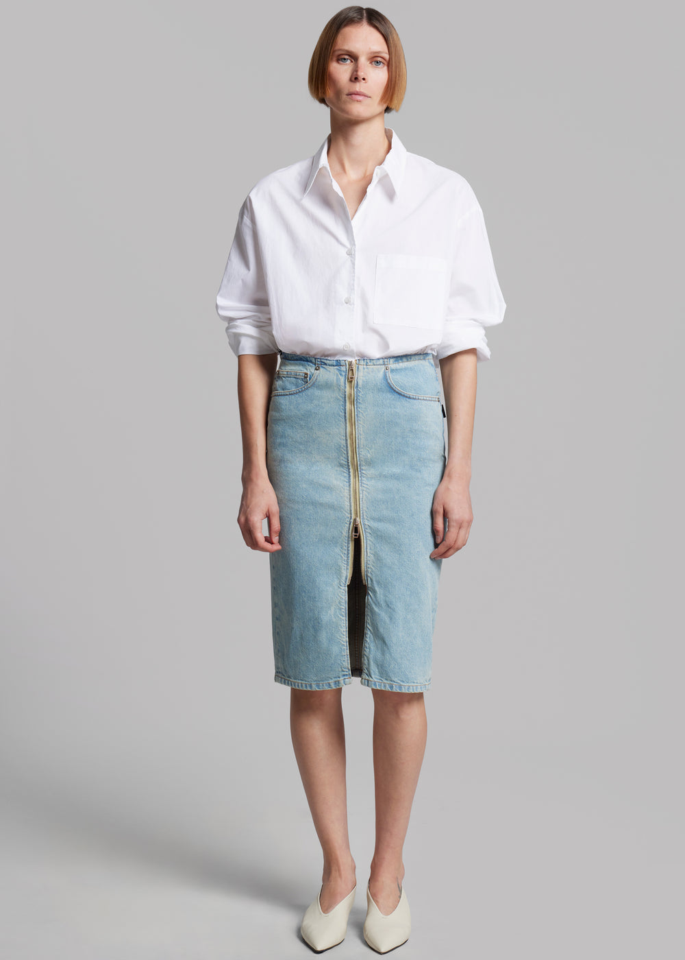 Haikure Tiger Skirt - Bleach Blue - 1