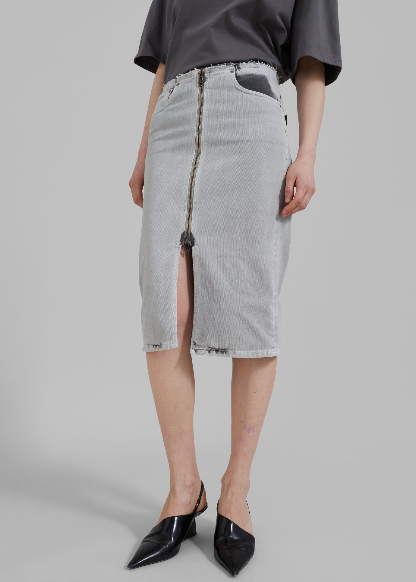 Haikure Tiger Skirt - Shifting Grey