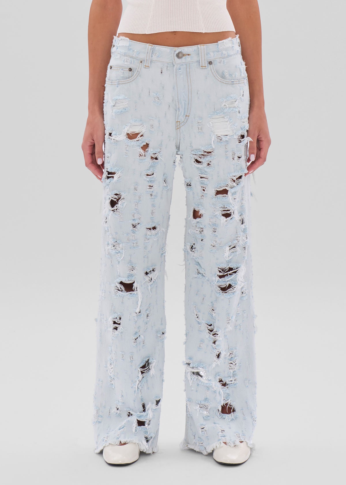Haikure Winny Jeans - Light Blue Destroy - 4