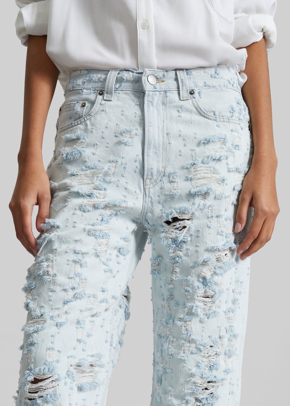 Haikure Winny Jeans - Light Blue Destroy - 3