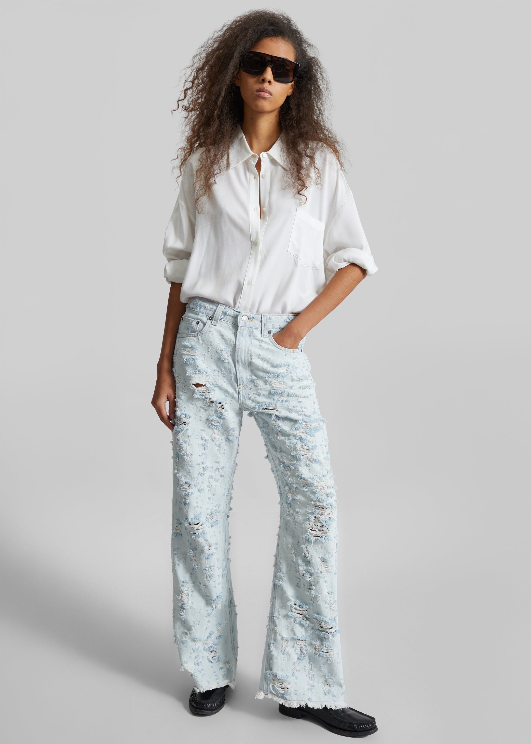 Shop the look image for Haikure Winny Jeans - Light Blue Destroy