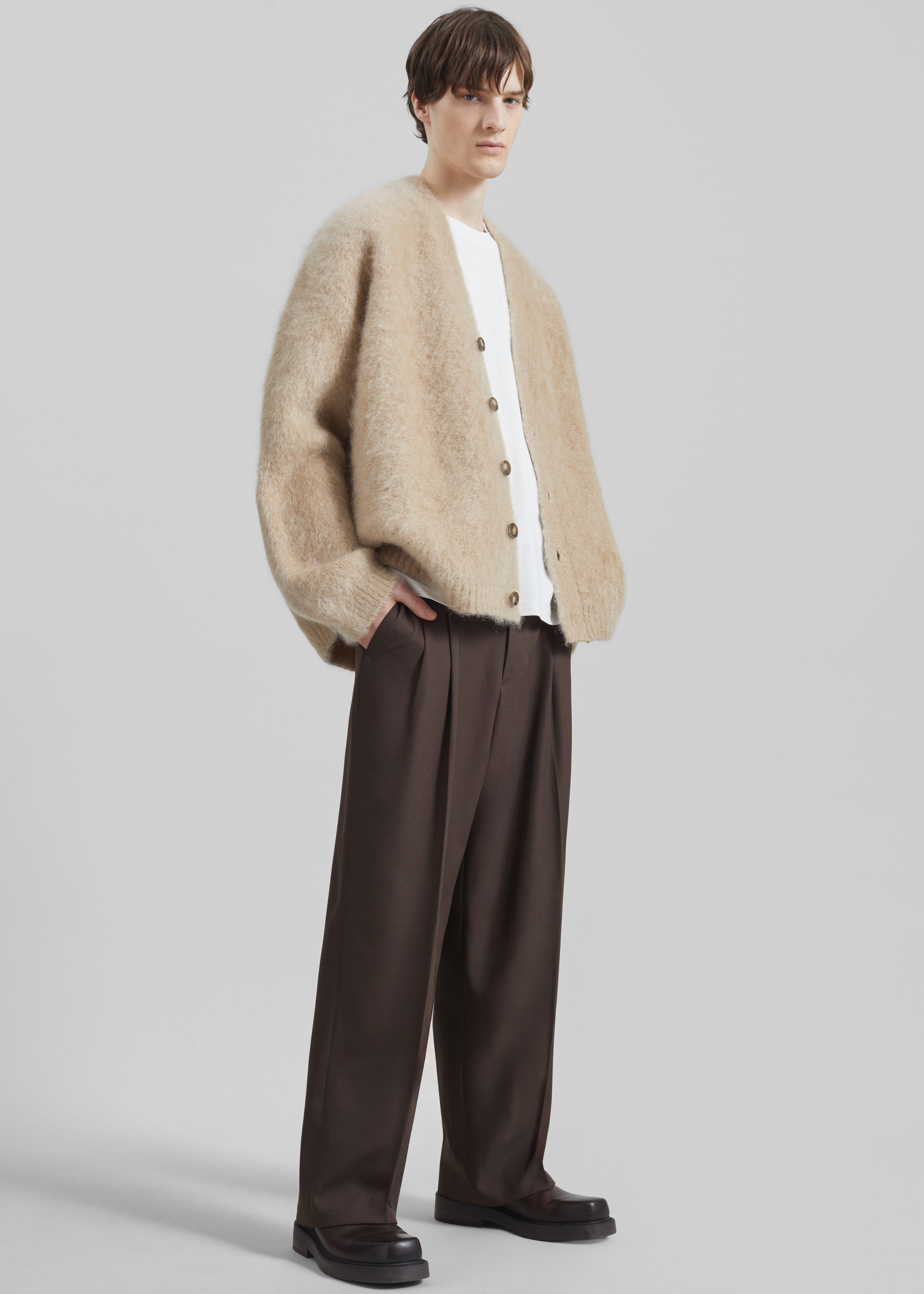 Halbert Pleated Trousers - Brown – The Frankie Shop
