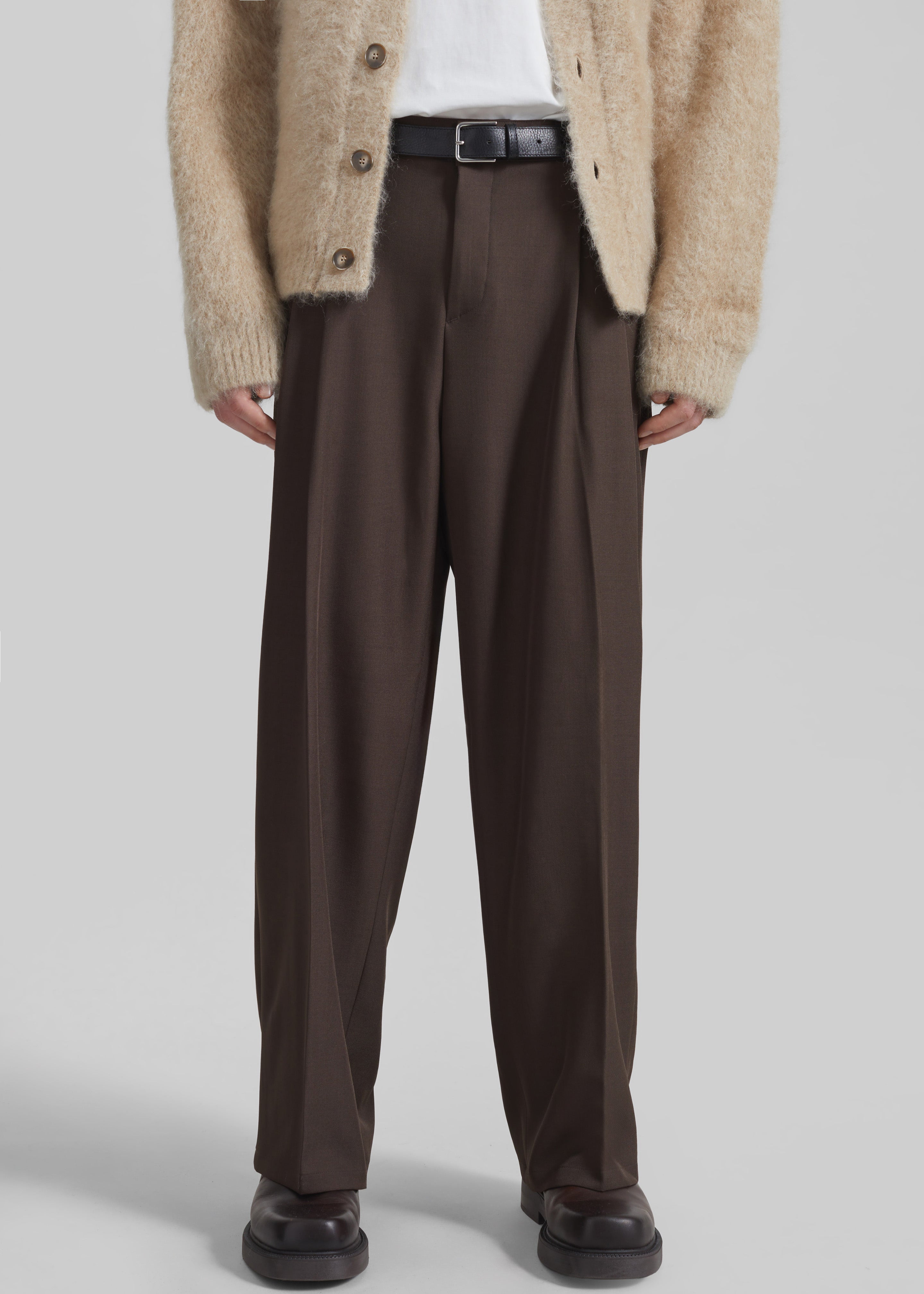 Halbert Pleated Trousers - Brown – The Frankie Shop