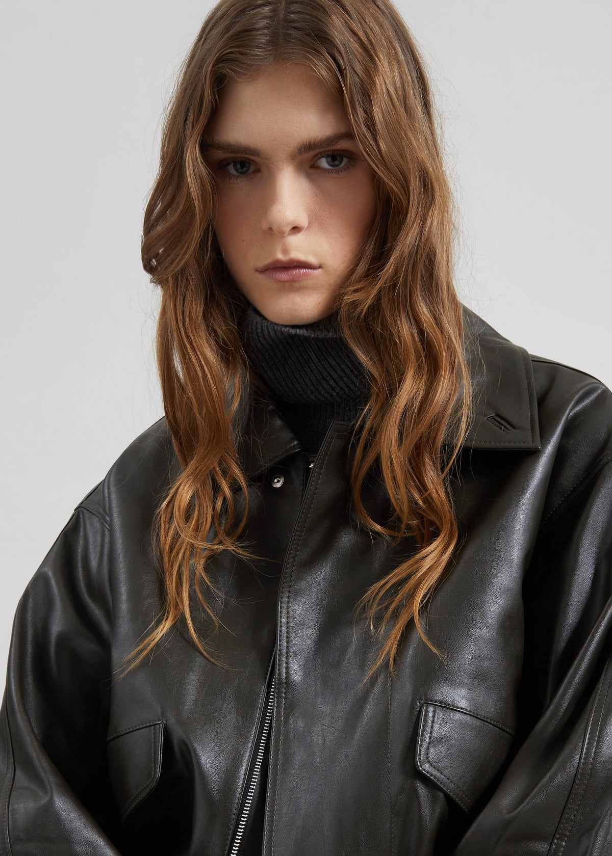 Halmstad Faux Leather Jacket - Charcoal - 3