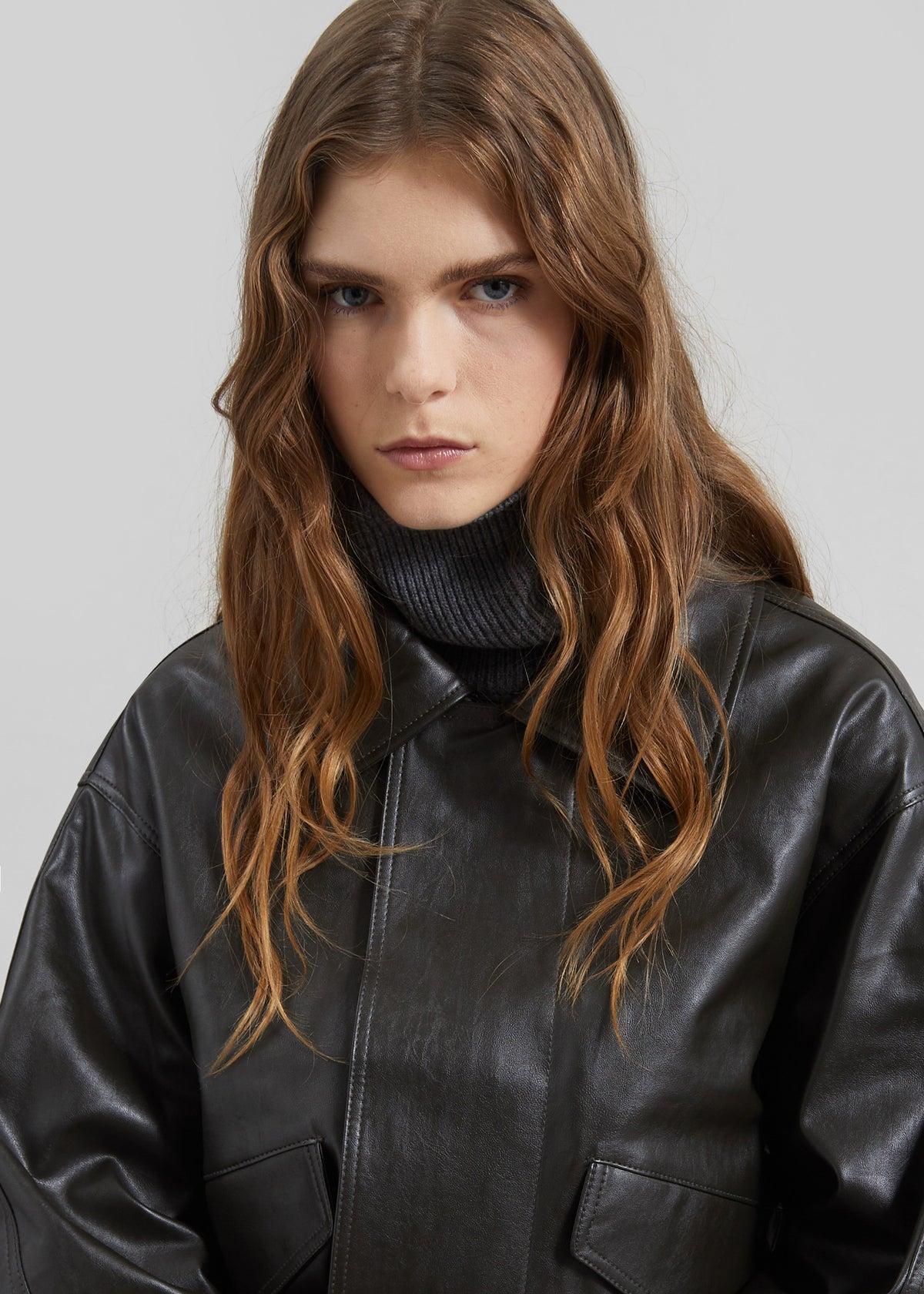 Halmstad Faux Leather Jacket - Charcoal - 5