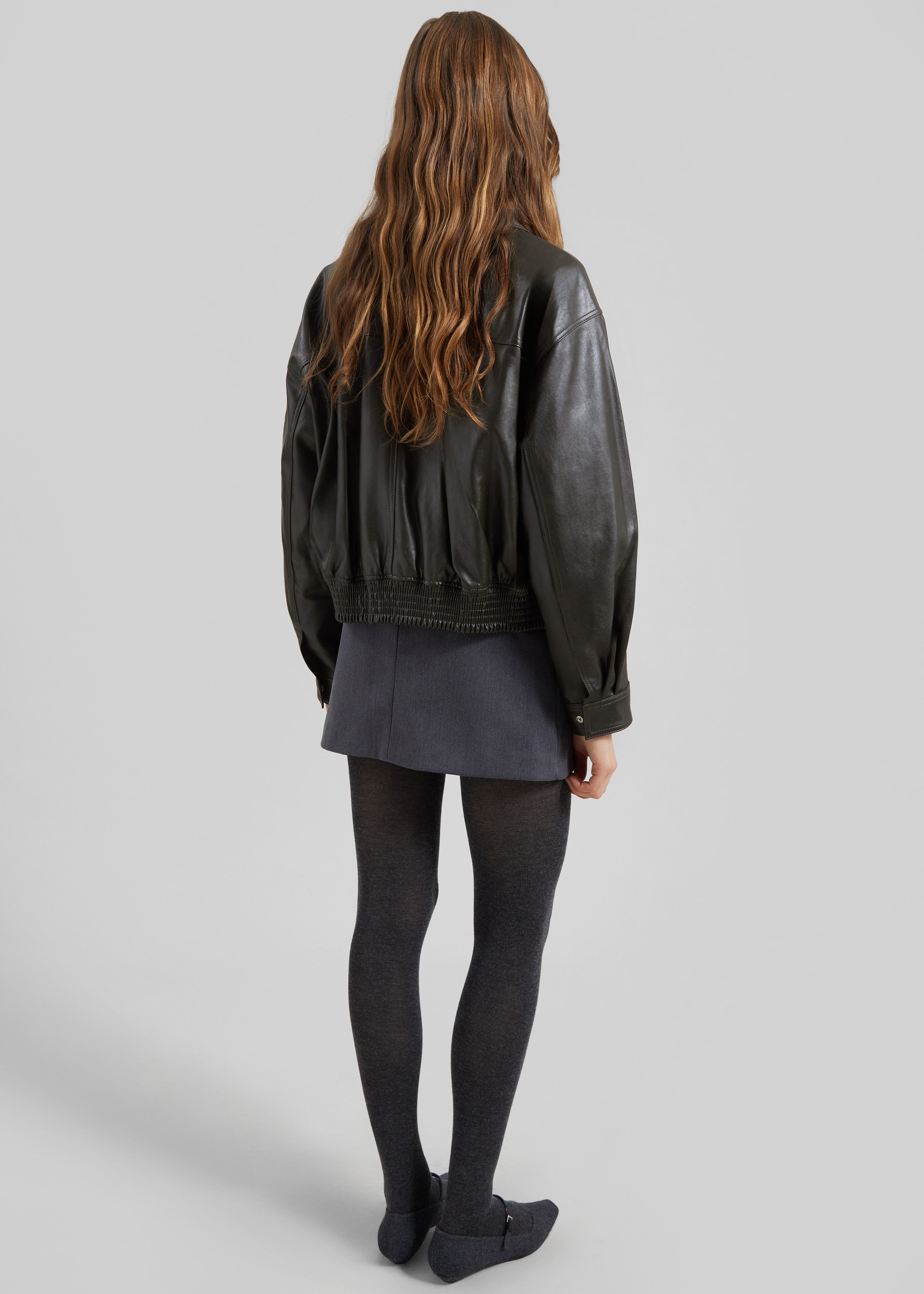 Halmstad Faux Leather Jacket - Charcoal – The Frankie Shop