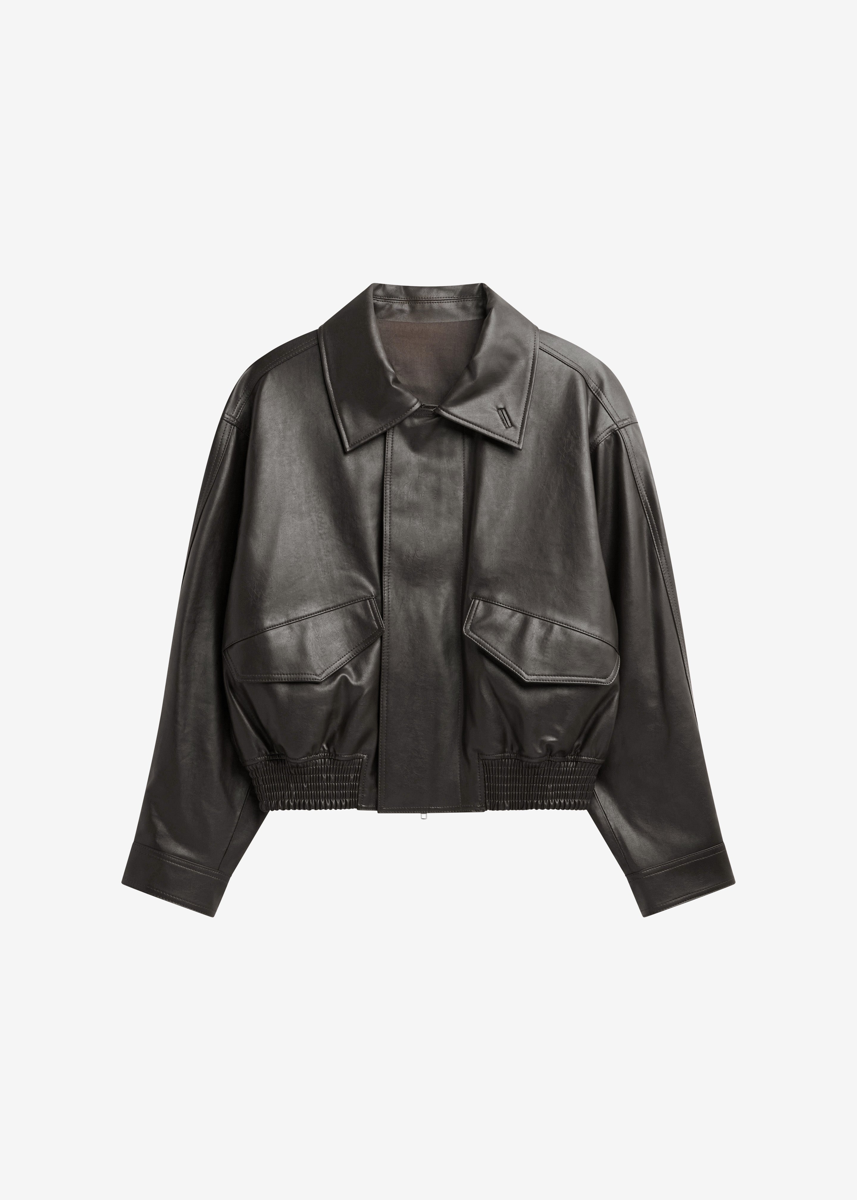 Halmstad Faux Leather Jacket - Charcoal – The Frankie Shop