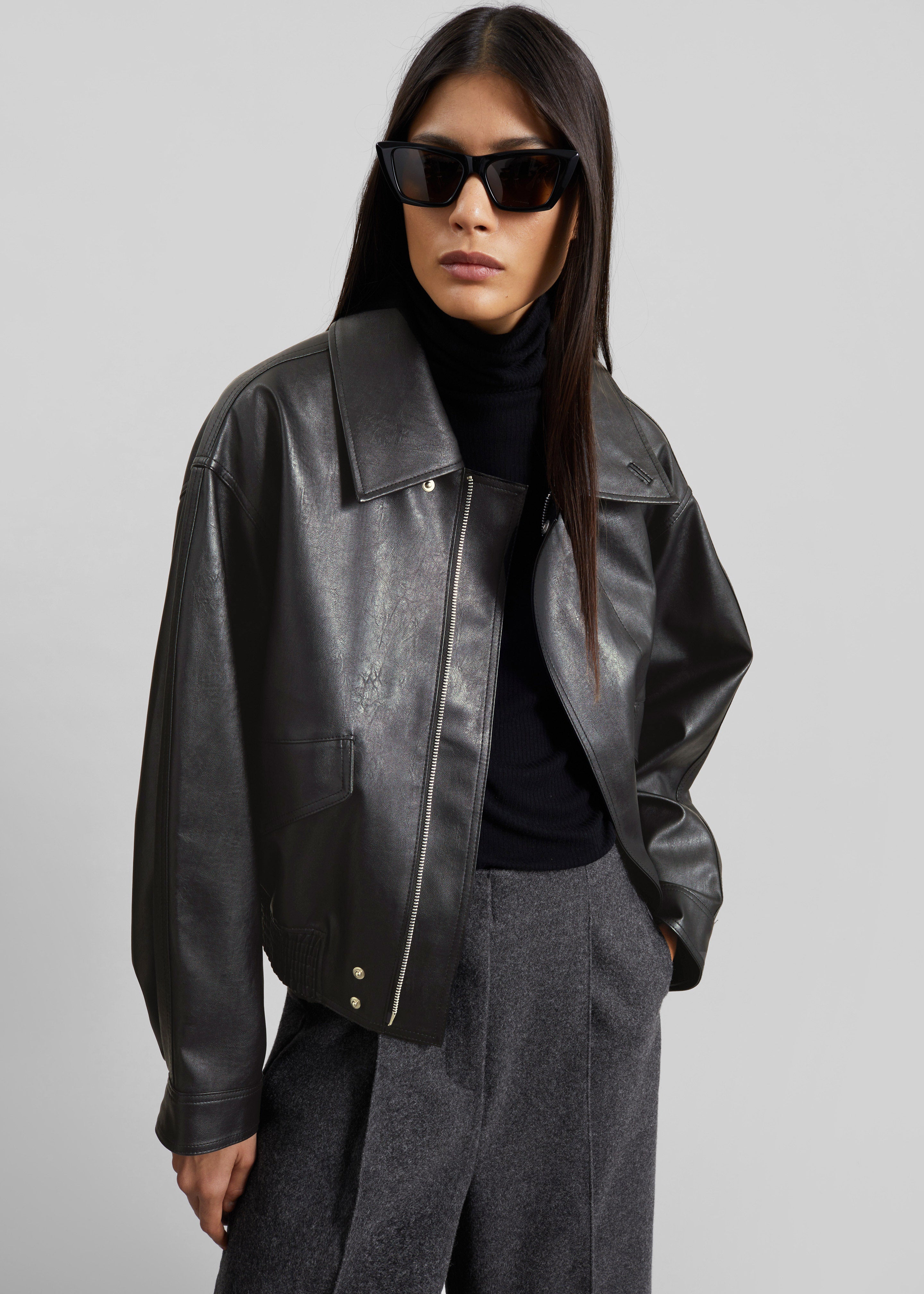 Halmstad Faux Leather Jacket - Charcoal - 8