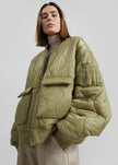 Halsey Quilted Bomber Jacket - Moss Green