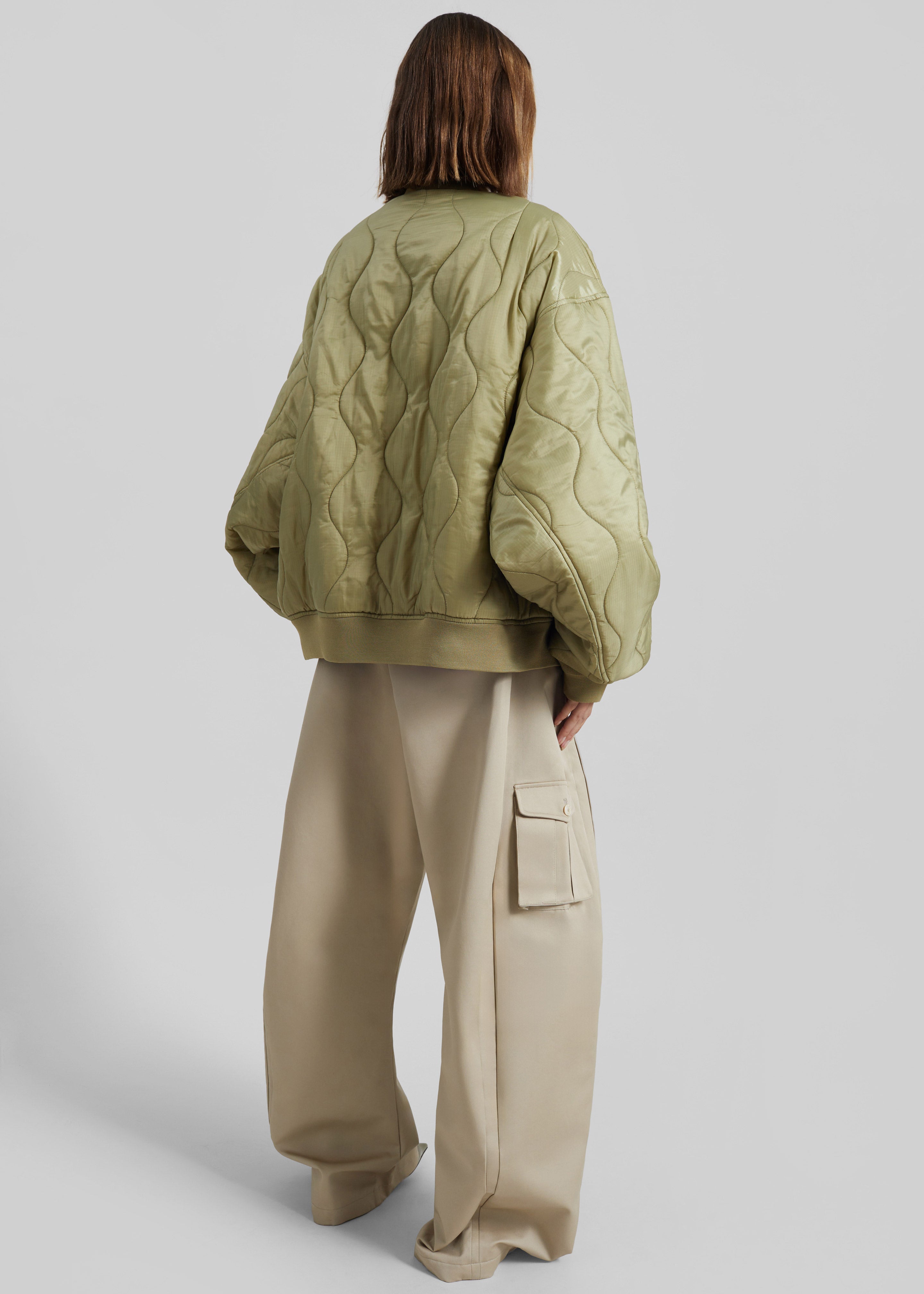 Halsey Quilted Bomber Jacket - Moss Green – The Frankie Shop