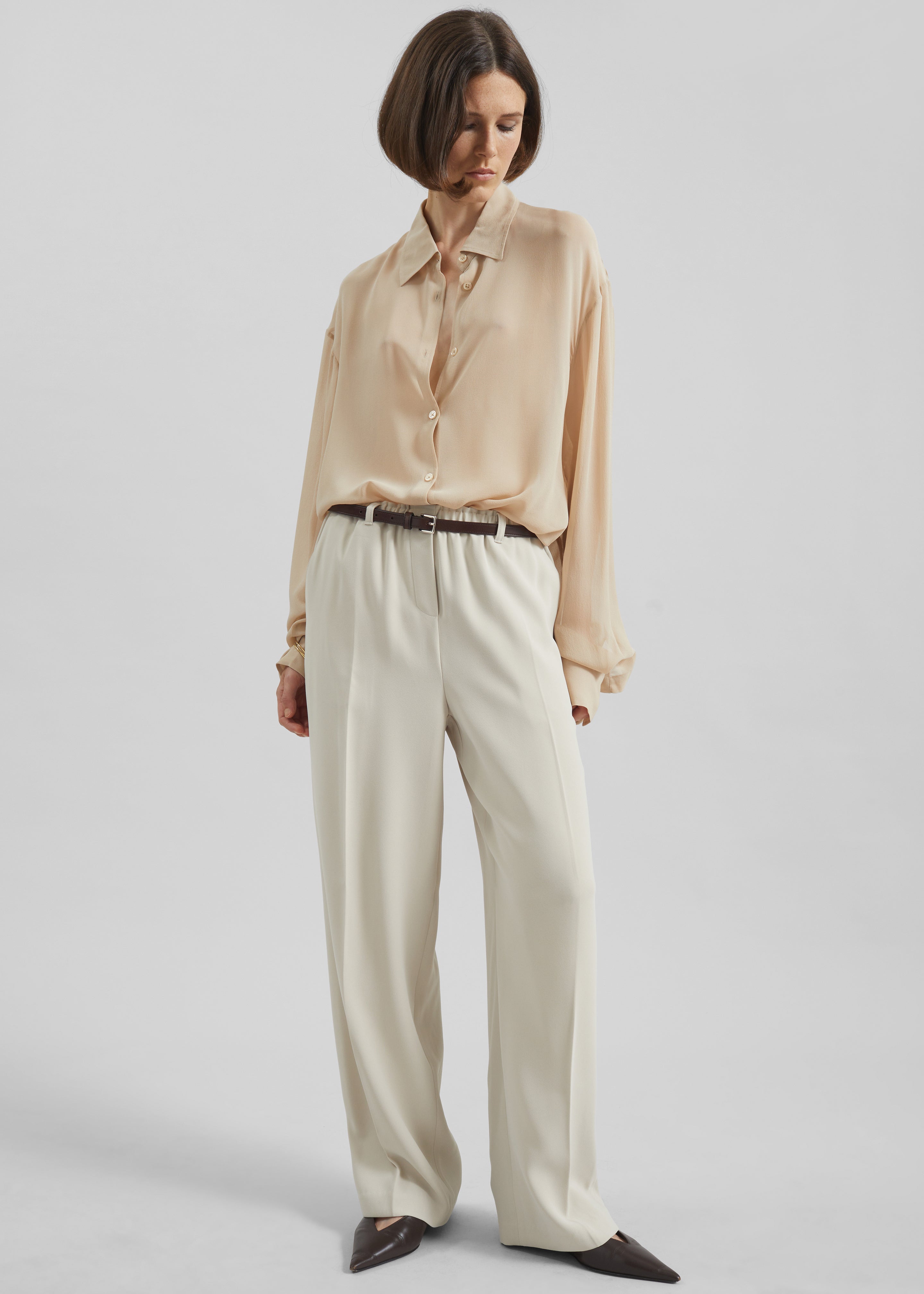 Hamnoy Straight Pants - Light Beige - 4